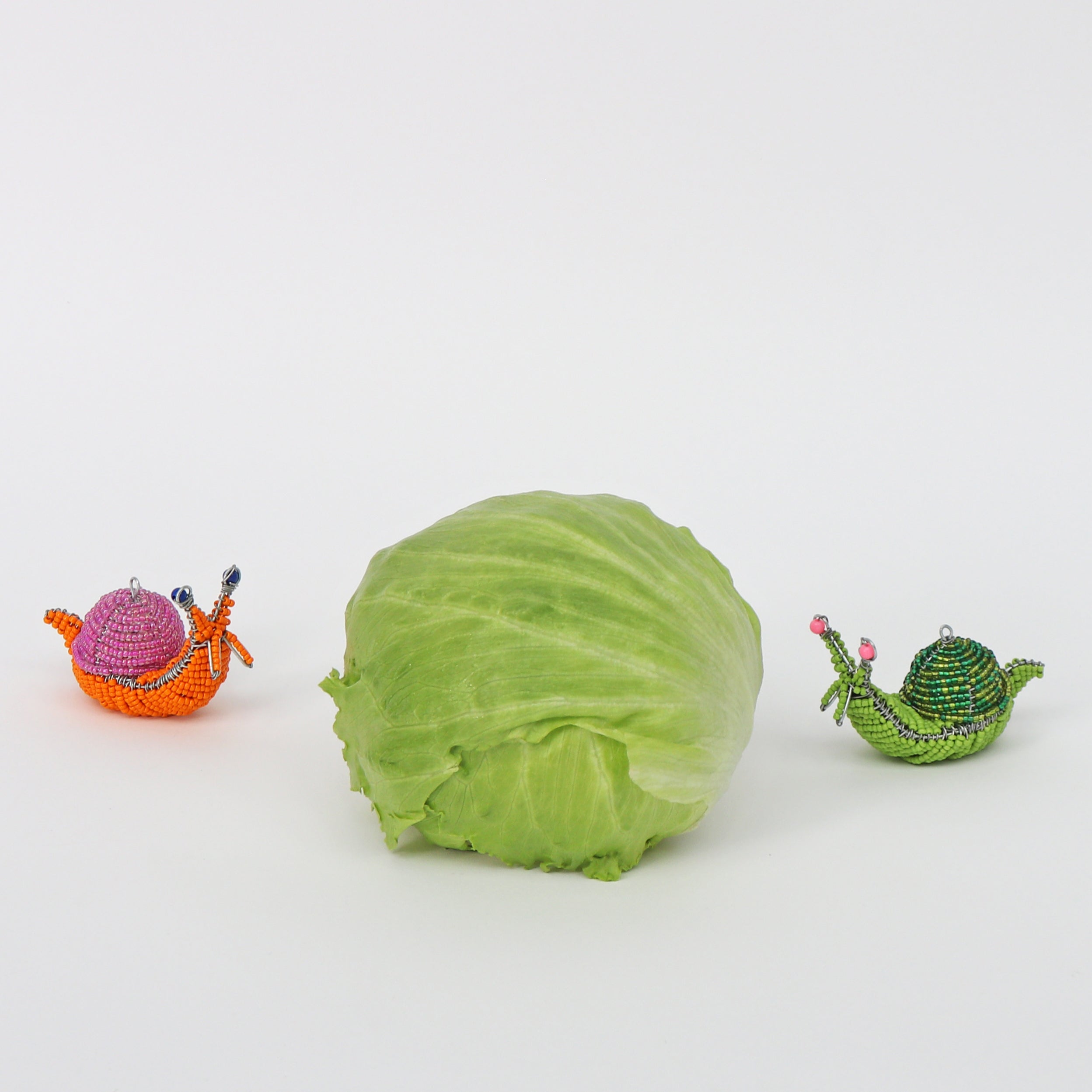 Beaded Snail Decoration Orange, 10cm