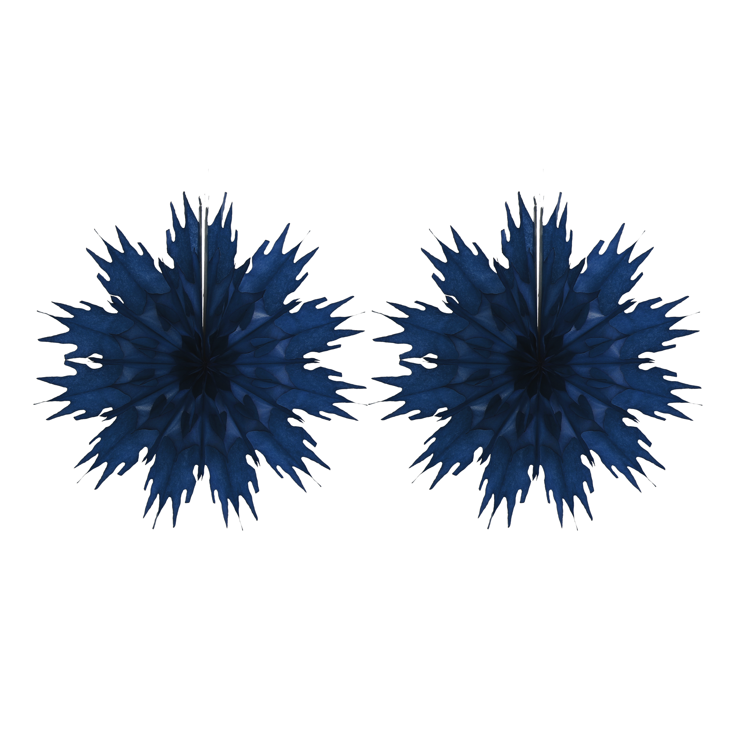 Classic Snowflake Fan 25cm Ink, Pack of 2