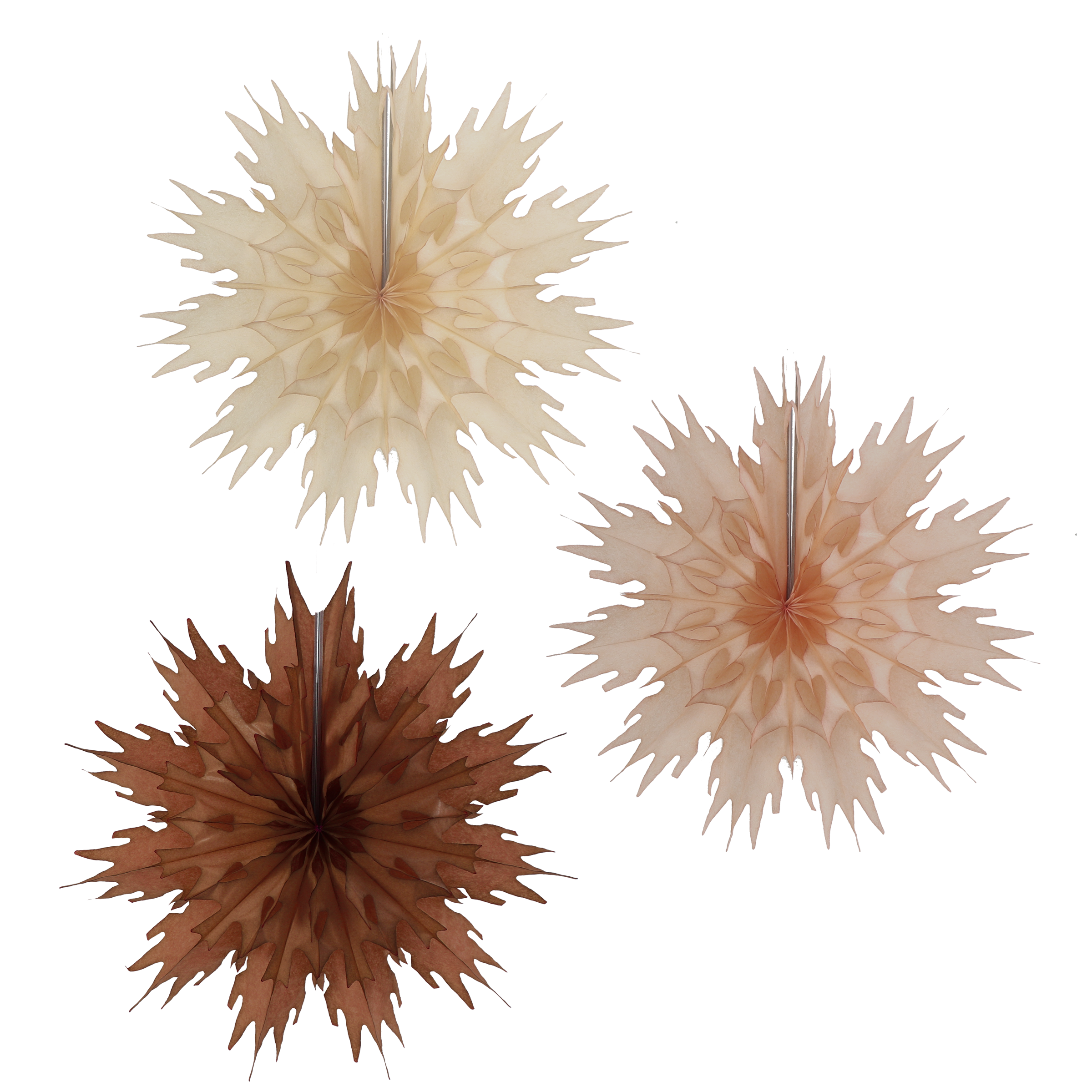 Mini Snowflake 25cm, Natural Trio