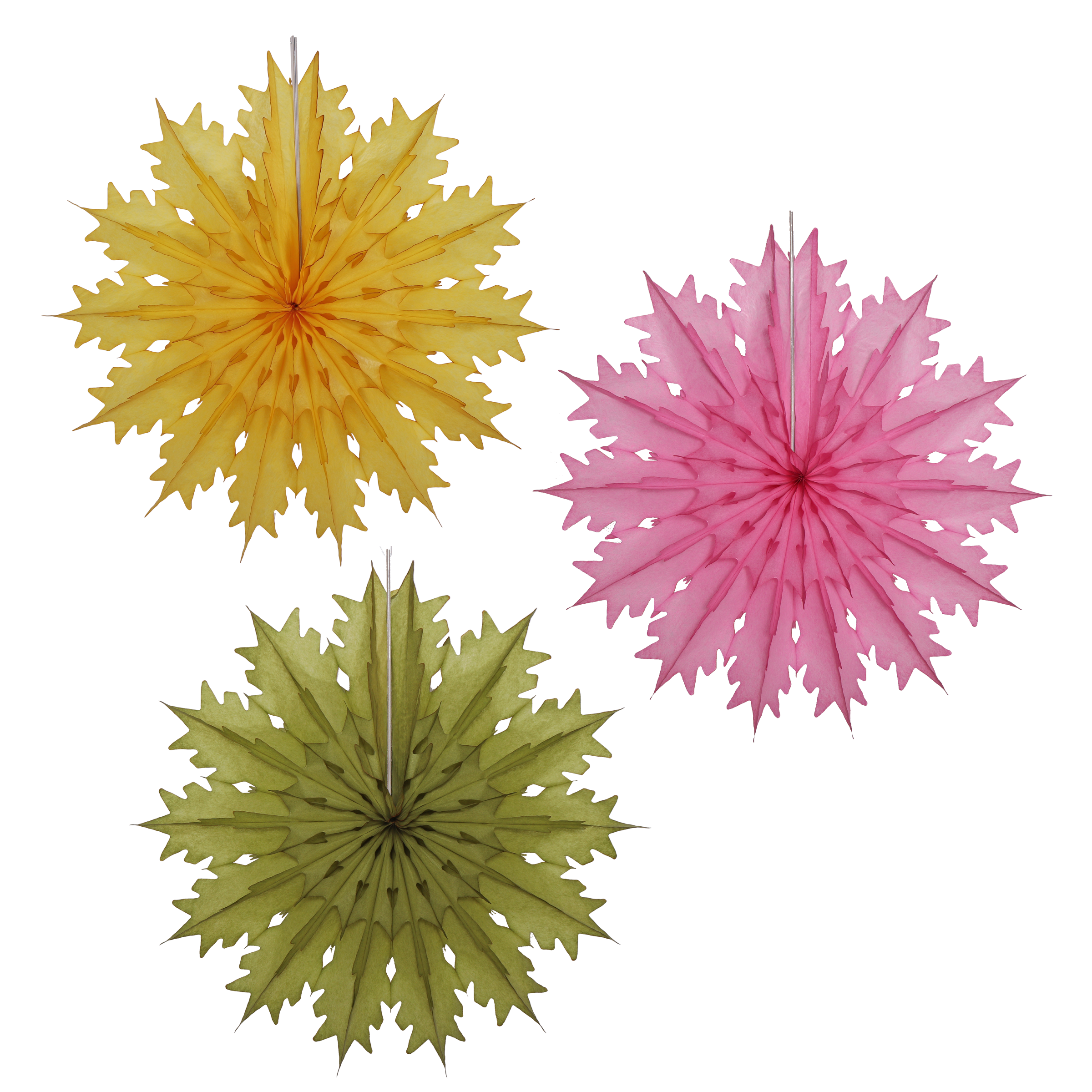 Snowflake Fan 45cm, Festive Set of 3