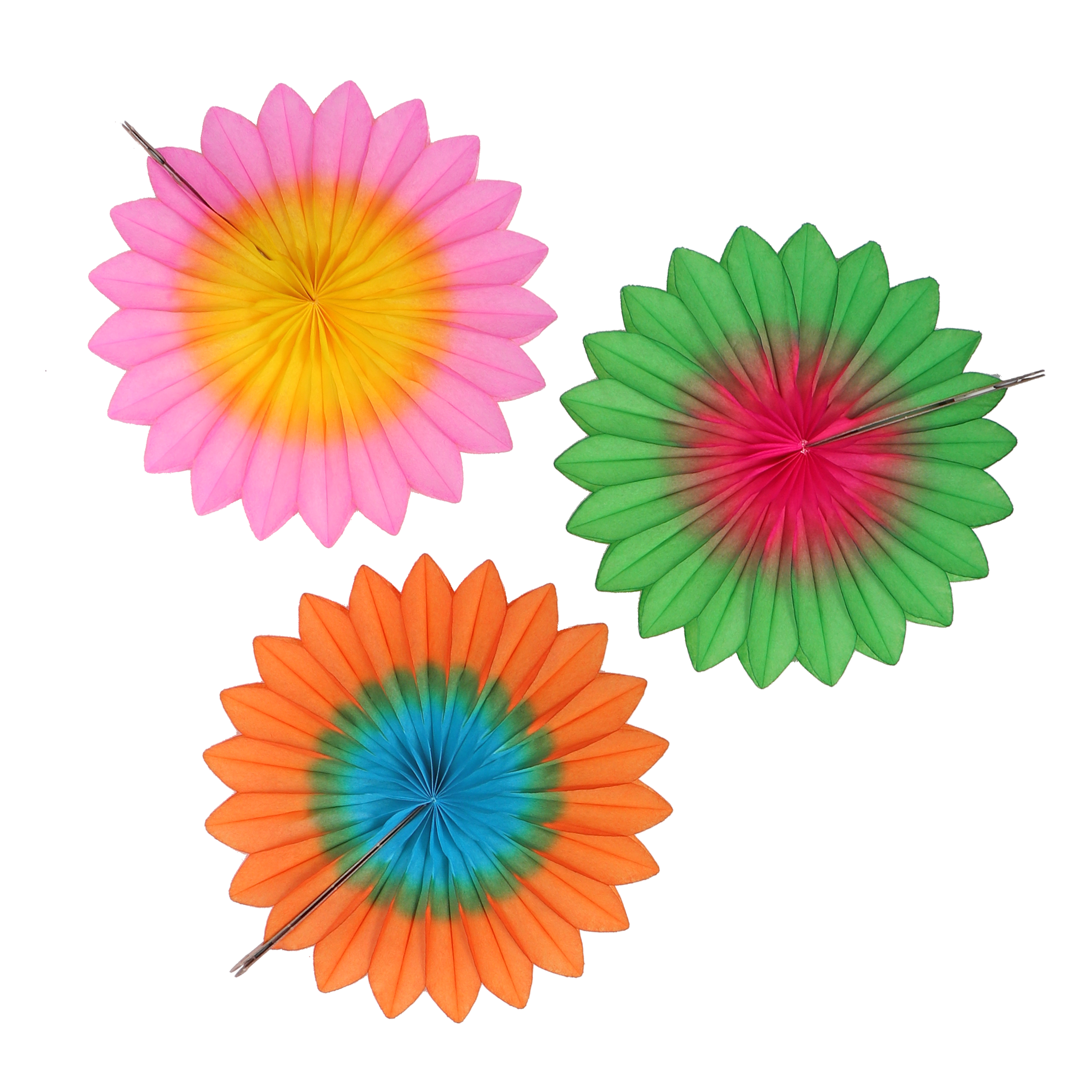 Flower Fan 15cm Two-Tone V.2, Set of 3
