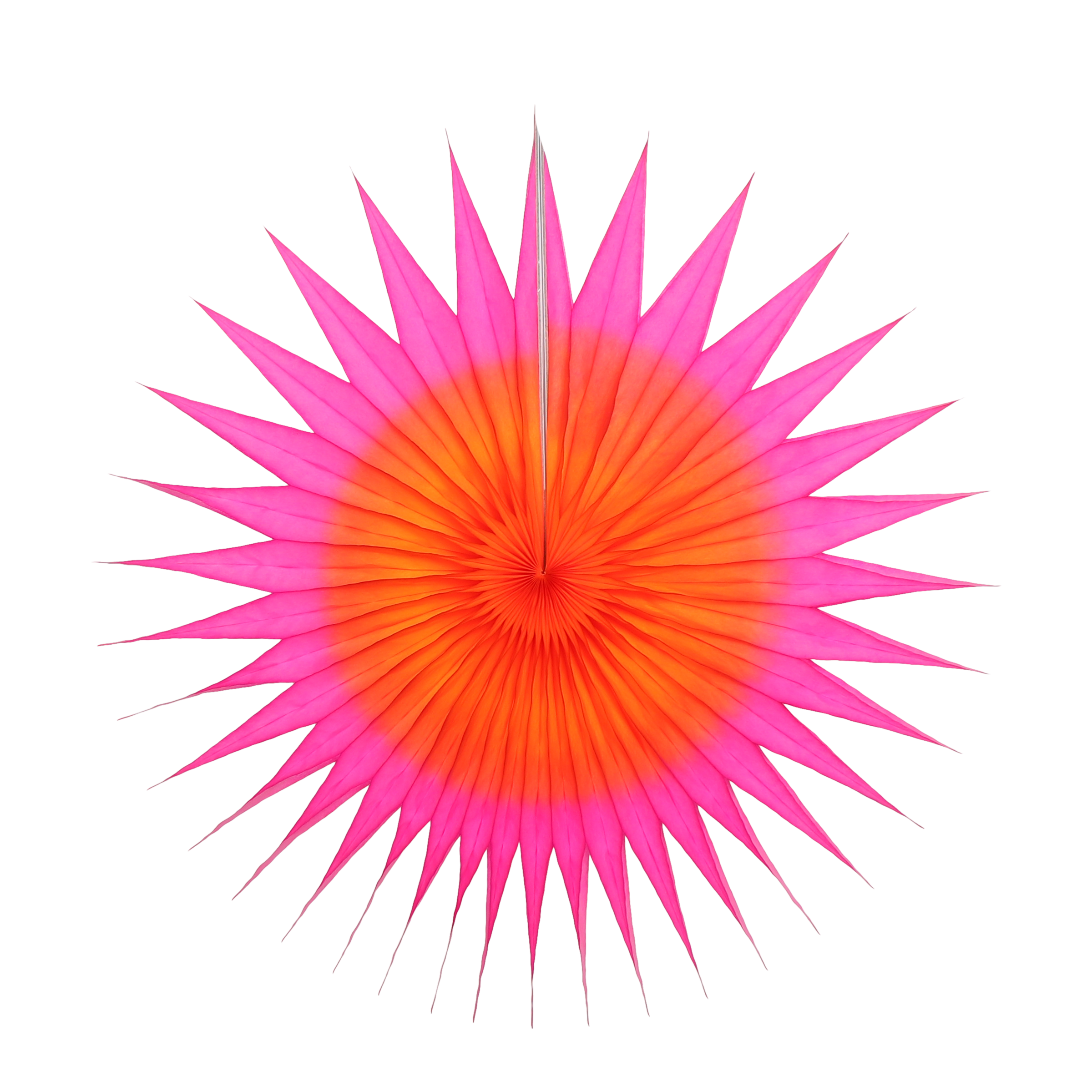 Pointed Two-Tone Fan 40cm, Fuchsia & Tangerine