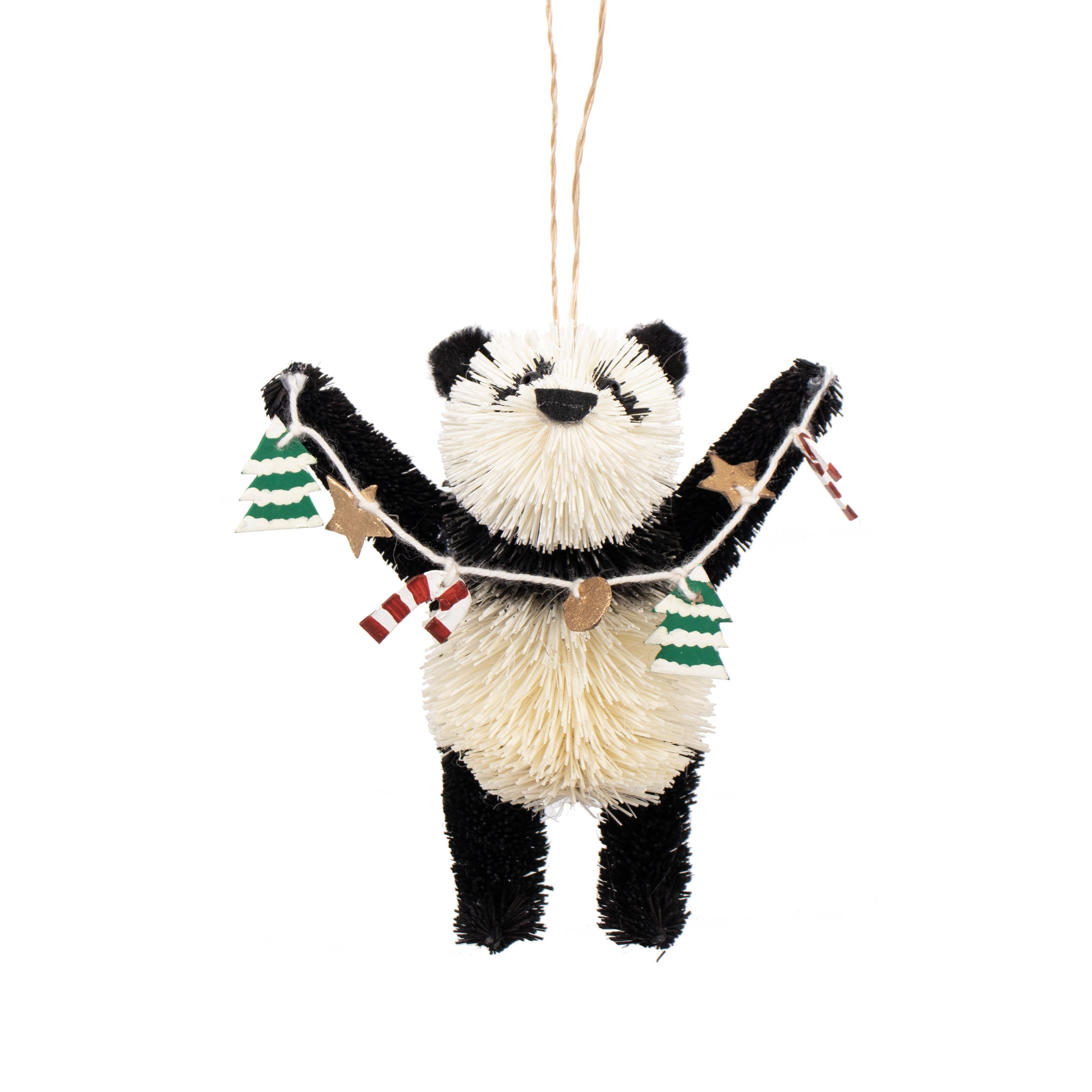 Bristle Panda Decoration, 13cm