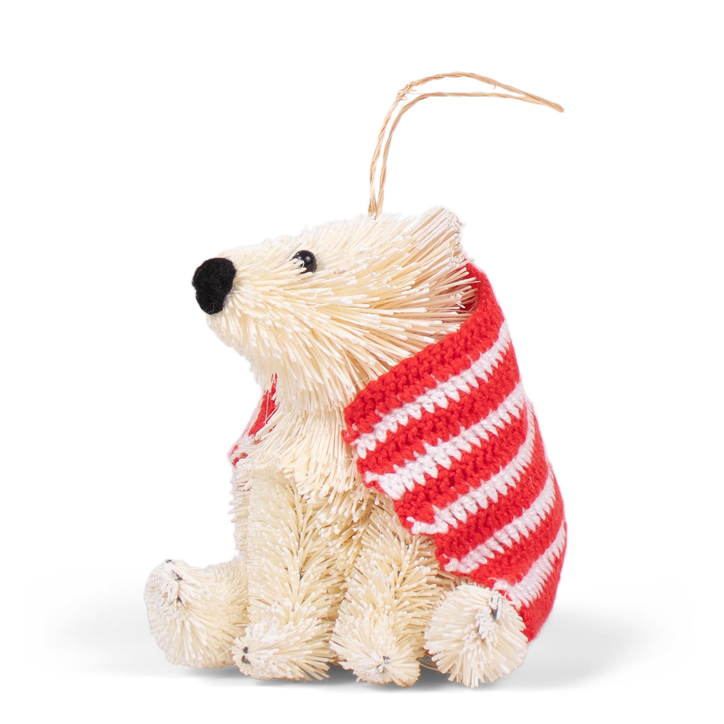Bristle Polar Bear With Blanket Decoration, 10cm