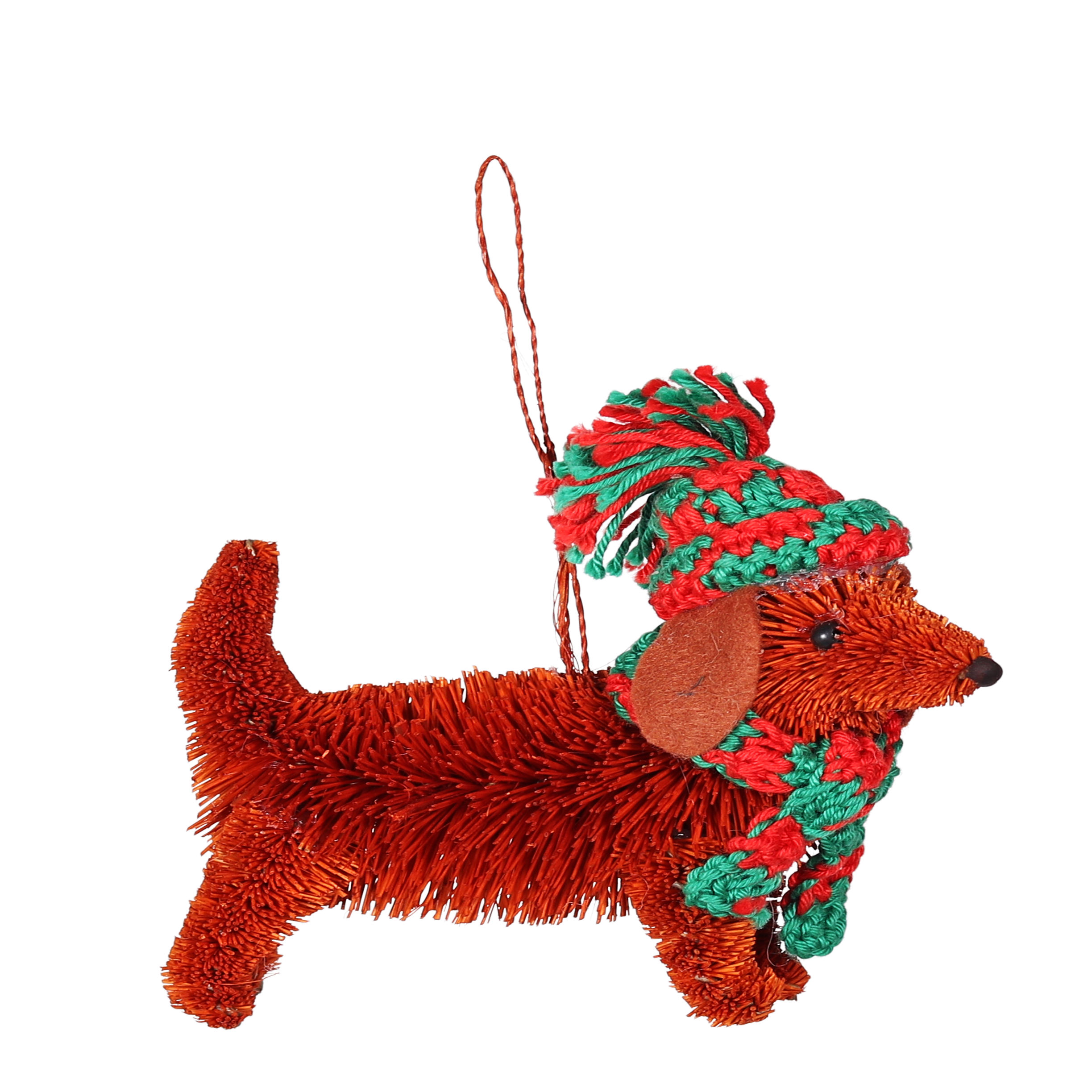 Bristle Dachshund Decoration, 13cm