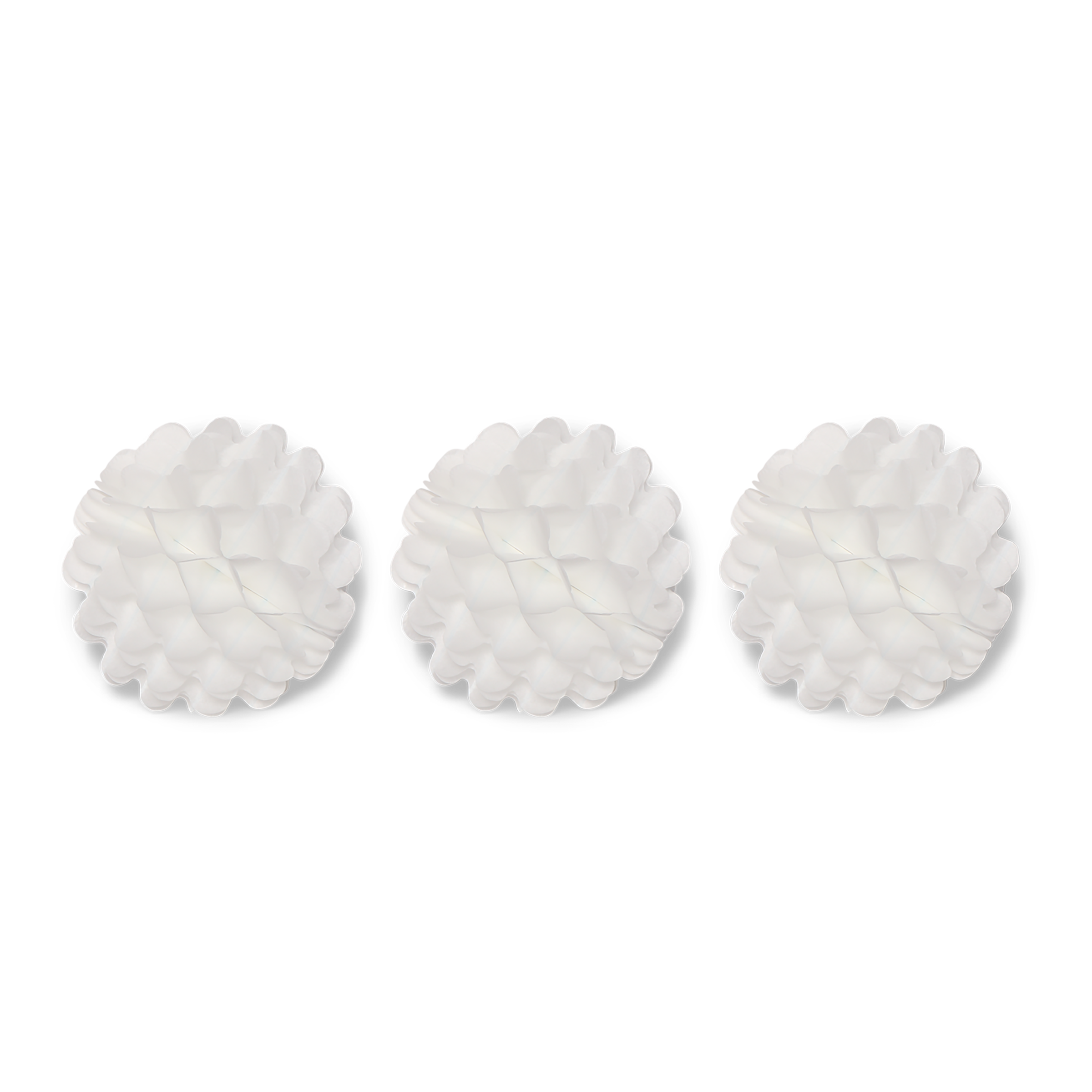 Puff Ball 10cm White, Pack of 3