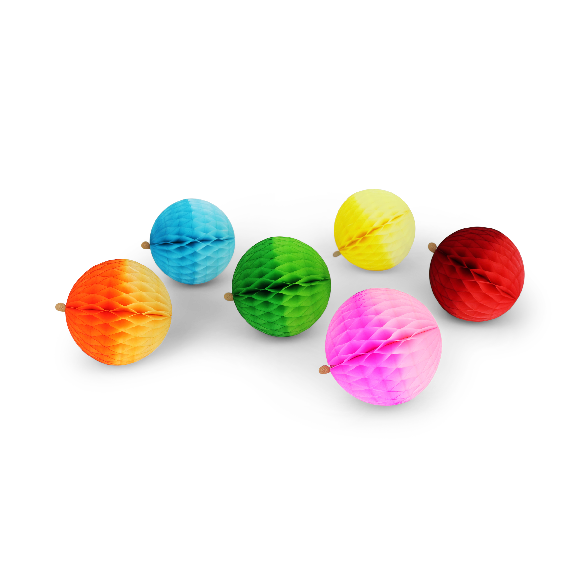 Honeycomb Ball Ombre 8cm, Set of 6