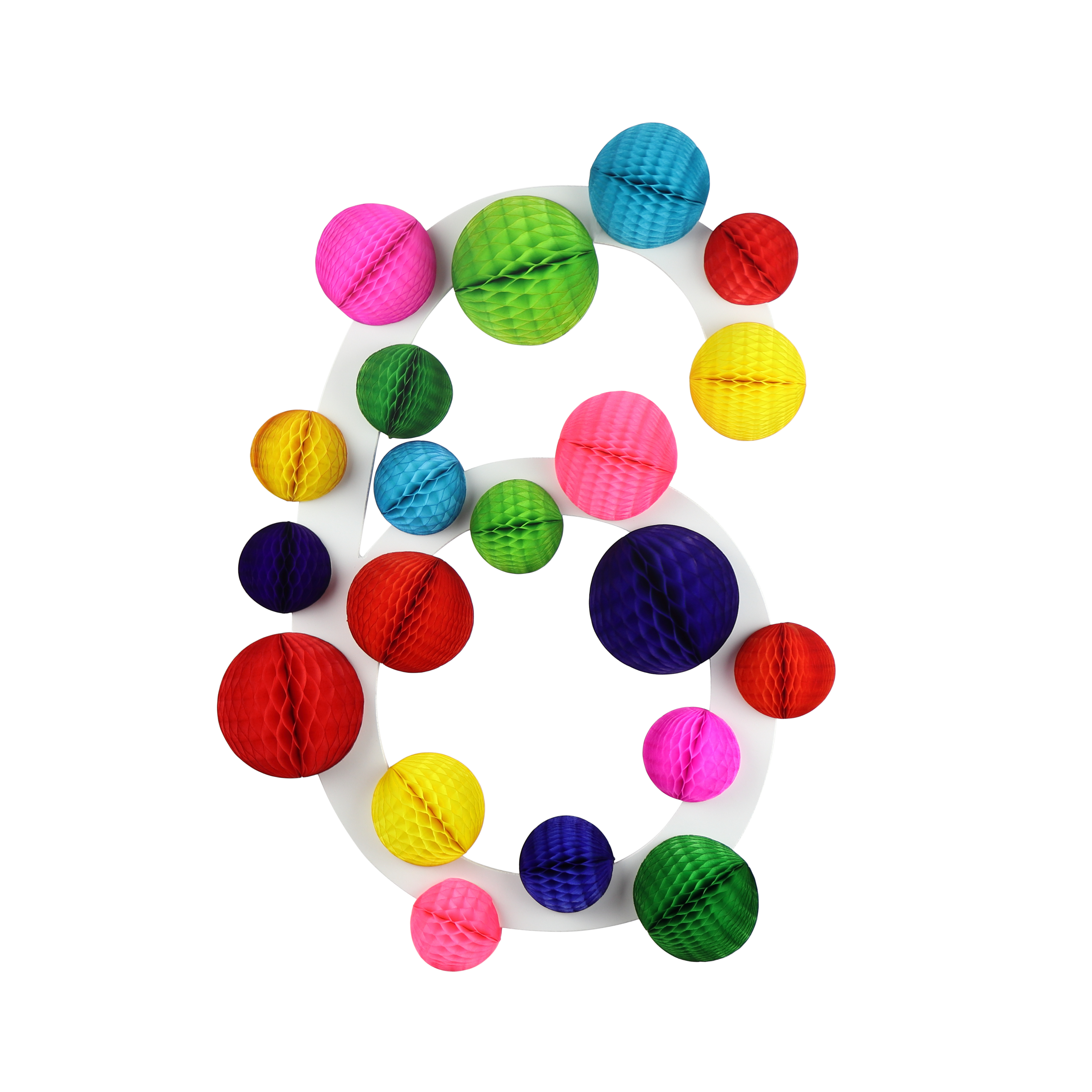 Honeycomb Balls Number 6, 40cm Rainbow