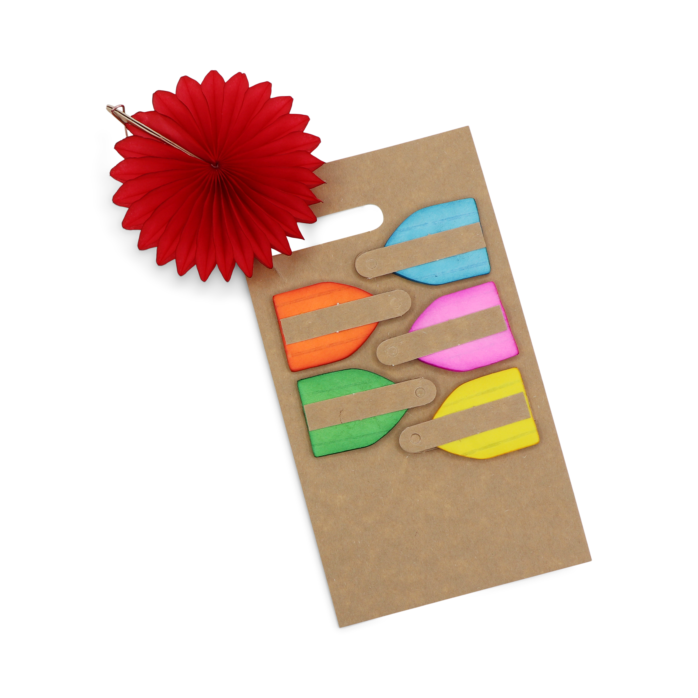 Mini Fan 8cm Rainbow, Set of 6