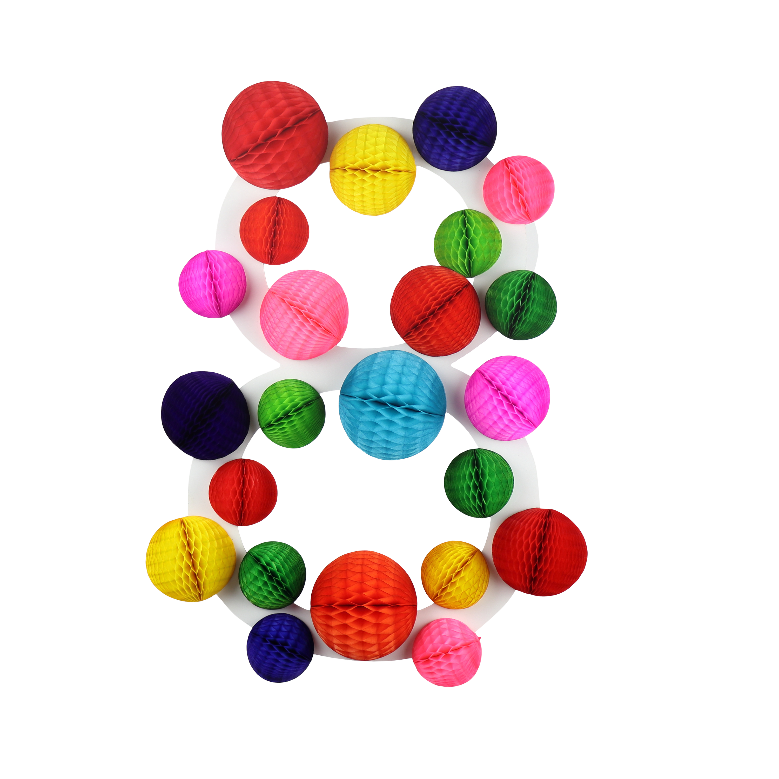 Honeycomb Balls Number 8, 40cm Rainbow