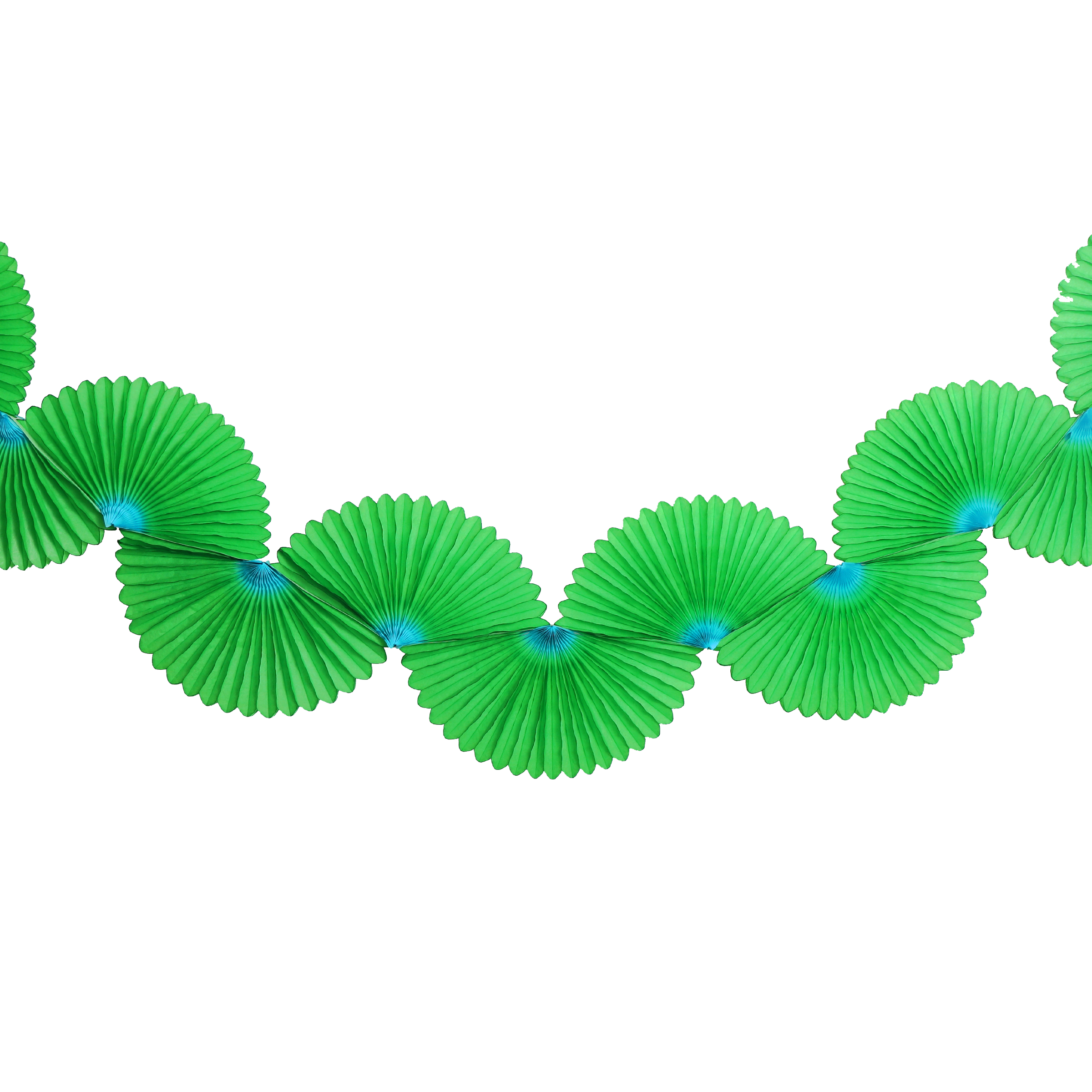 Two-Tone Fan Garland 1.75m, Green & Blue