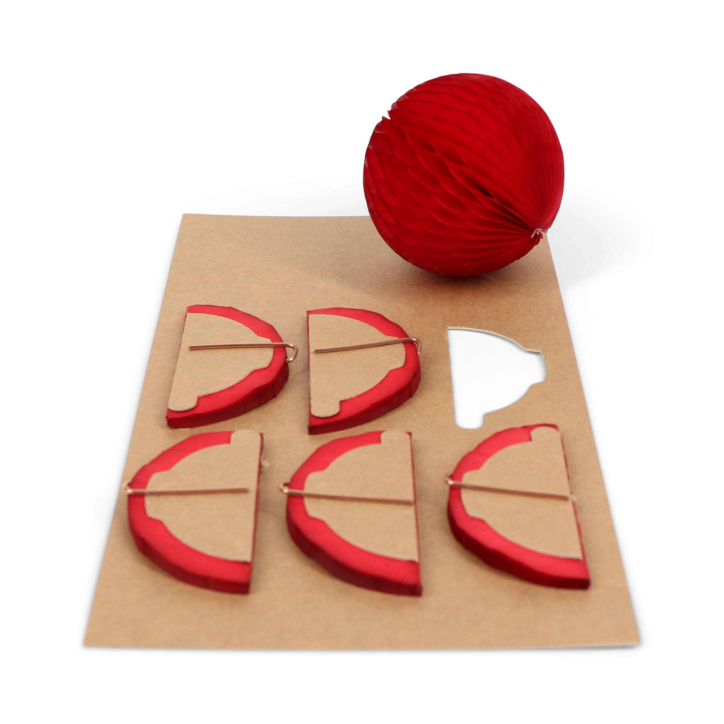Honeycomb Ball 5cm Red, Pack of 6