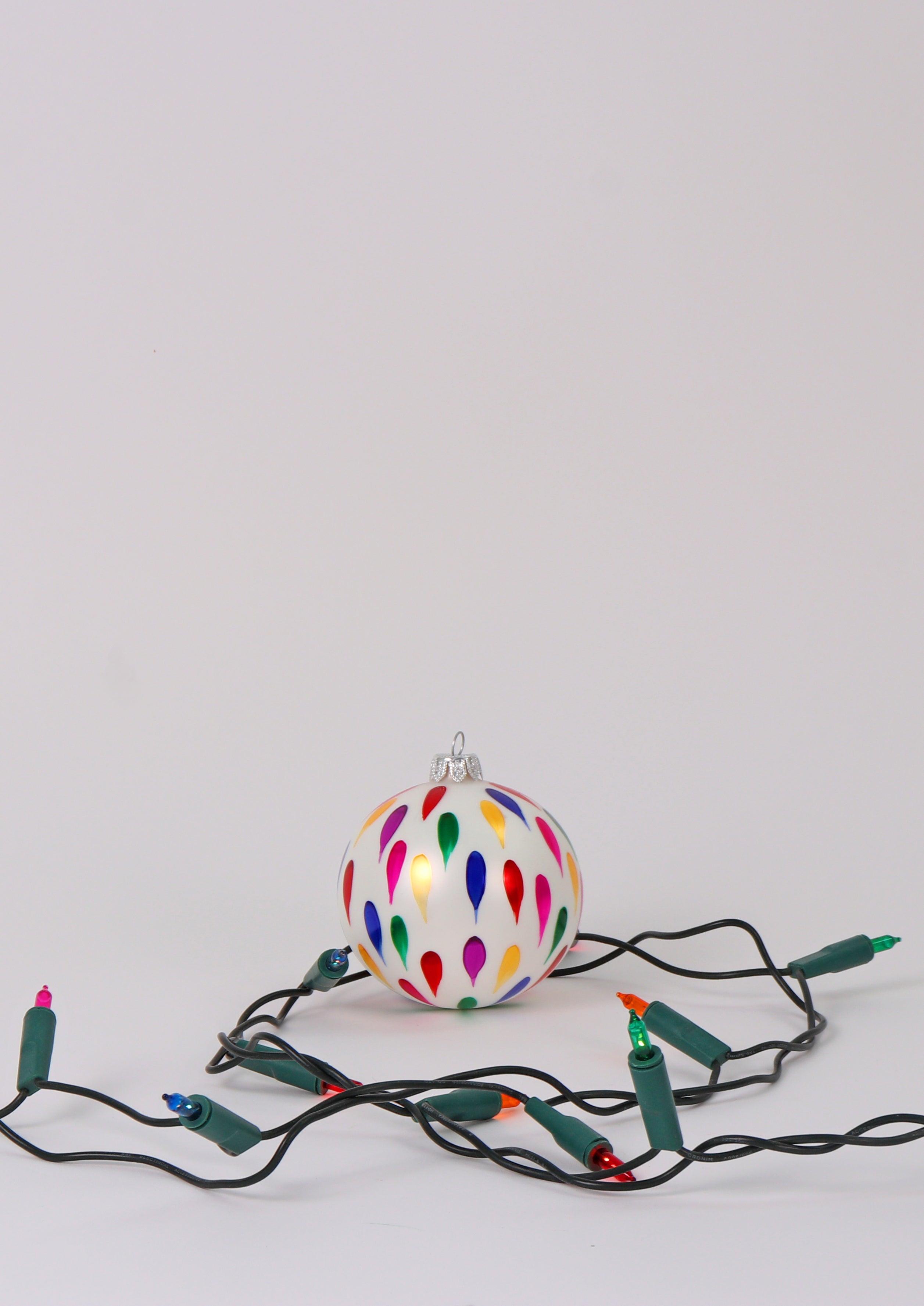 Drip Bauble, 8cm Multi