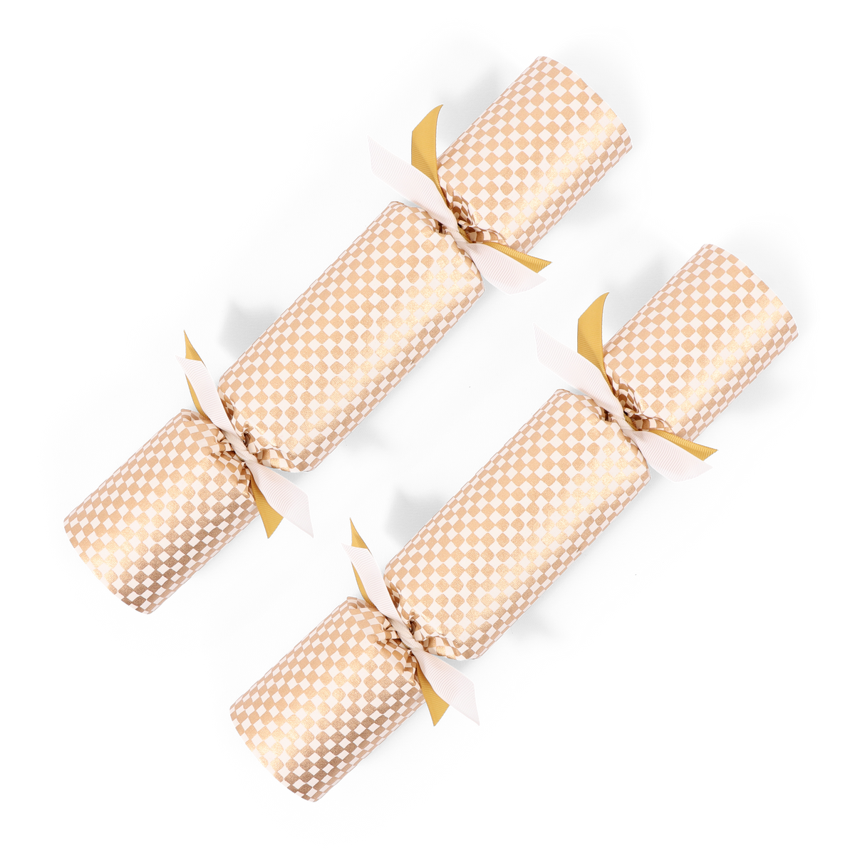 Gold Checkerboard Cracker Pair