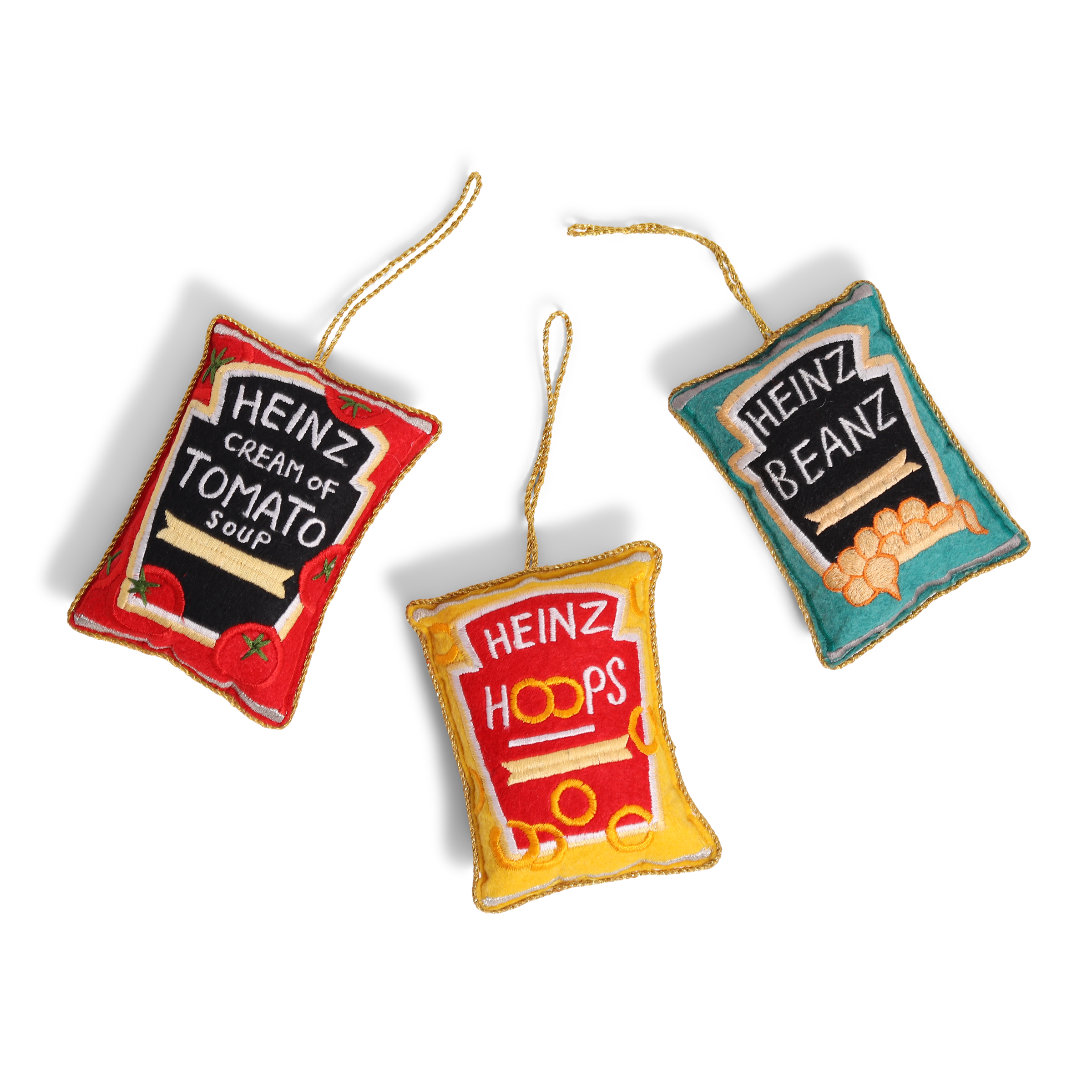 HEINZ Spaghetti Hoops Embroidered Decoration, 10cm