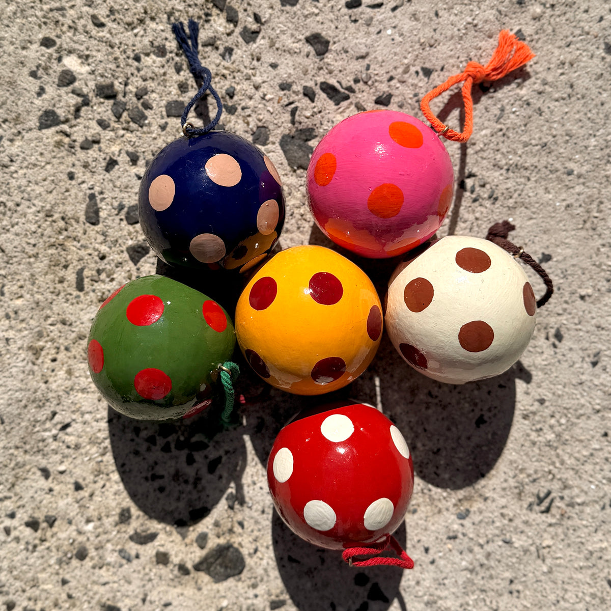 Polka Dot Papier Mache Bauble
