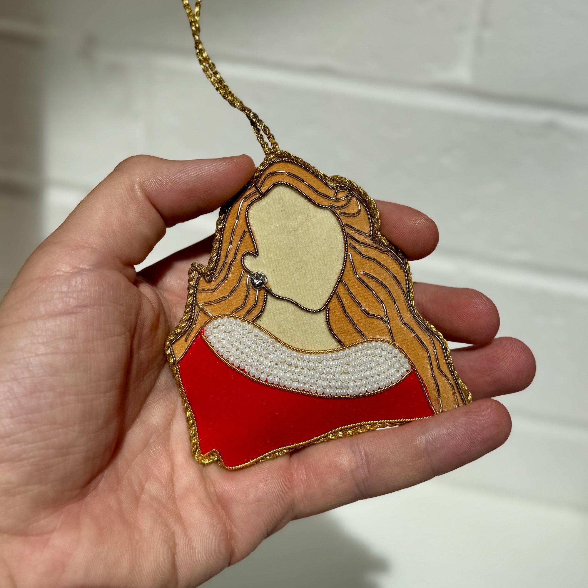 All I Want for Christmas Embroidered Decoration, 10cm