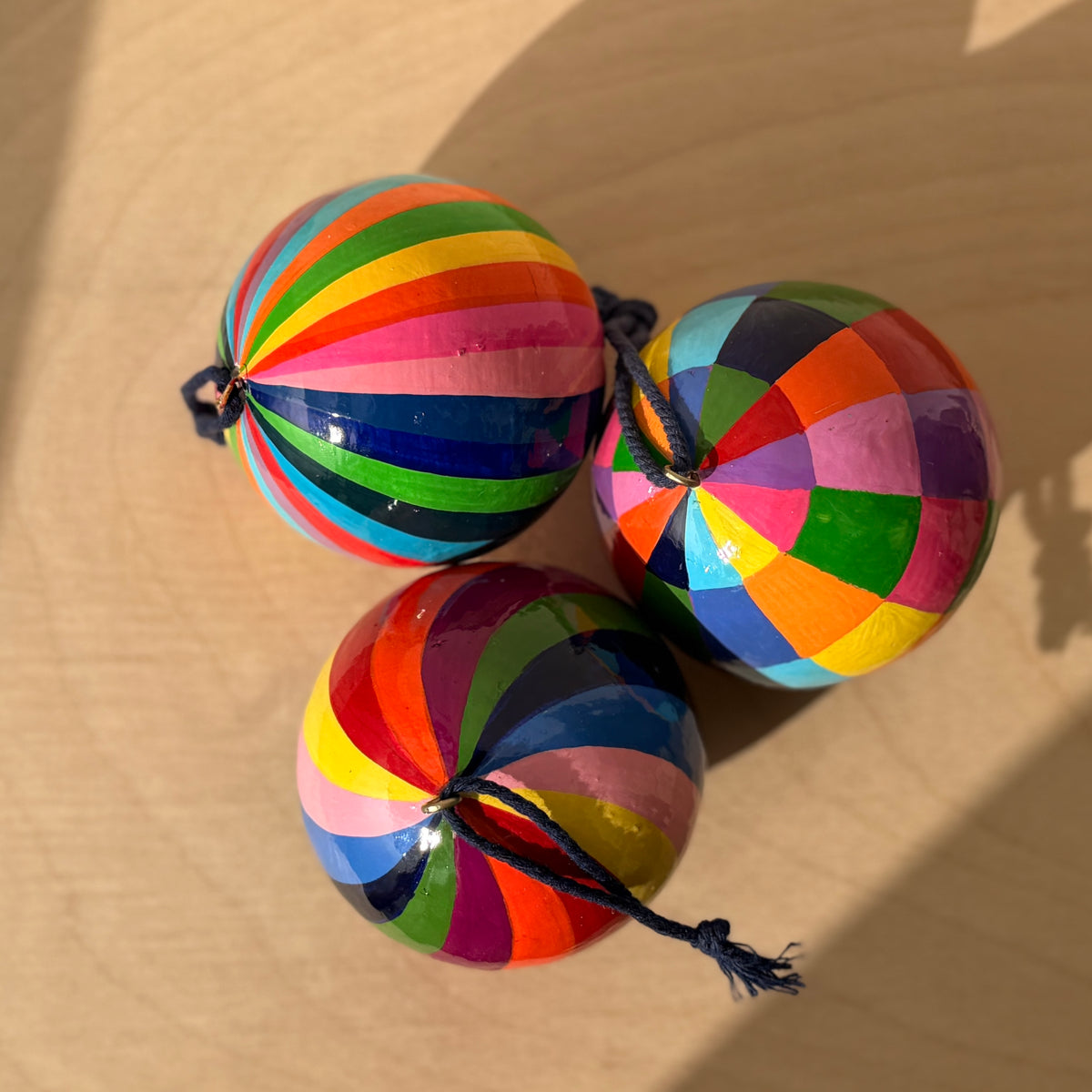 Papier Mache Multicolour Bauble