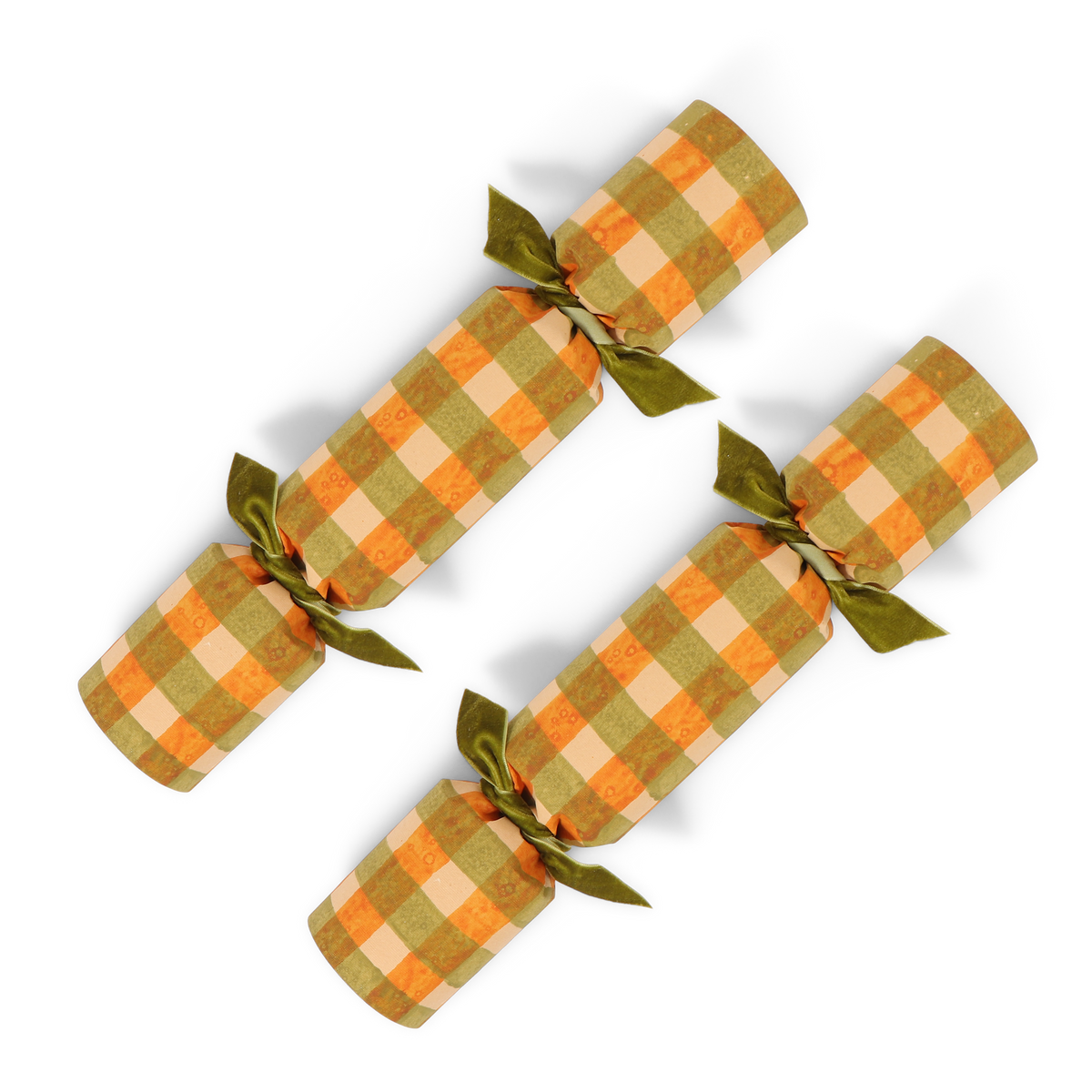 Olive & Terracotta Gingham Cracker Pair