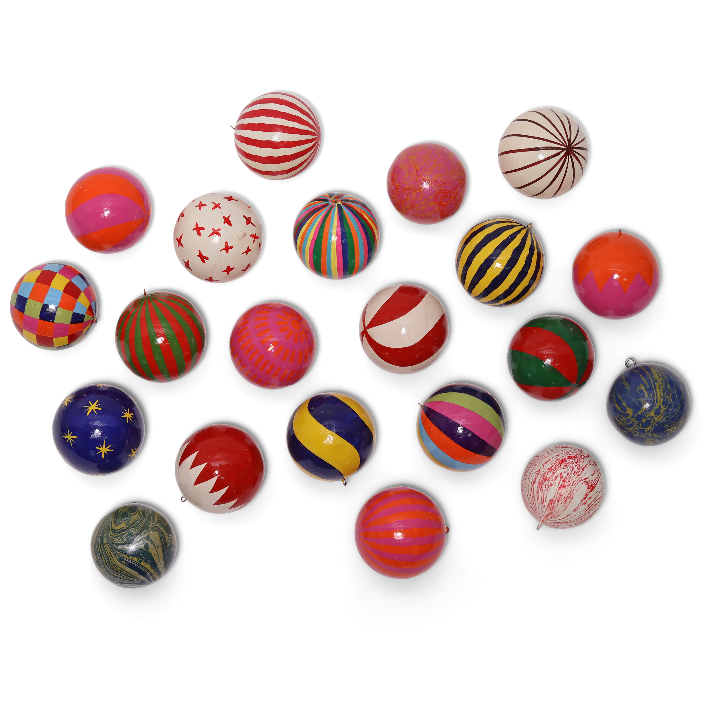 Fine Stripe Papier Mâché Bauble
