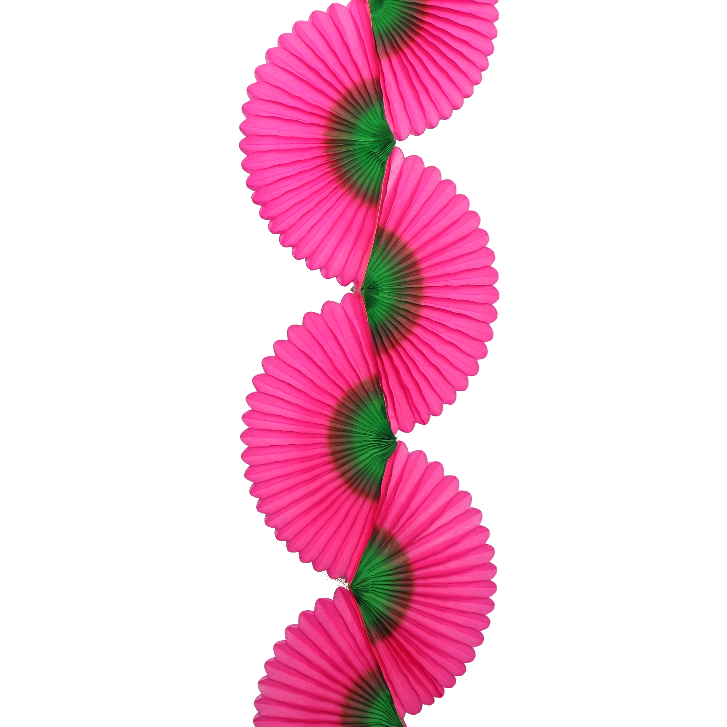 Two-Tone Fan Garland 1.75m, Fuchsia & Green