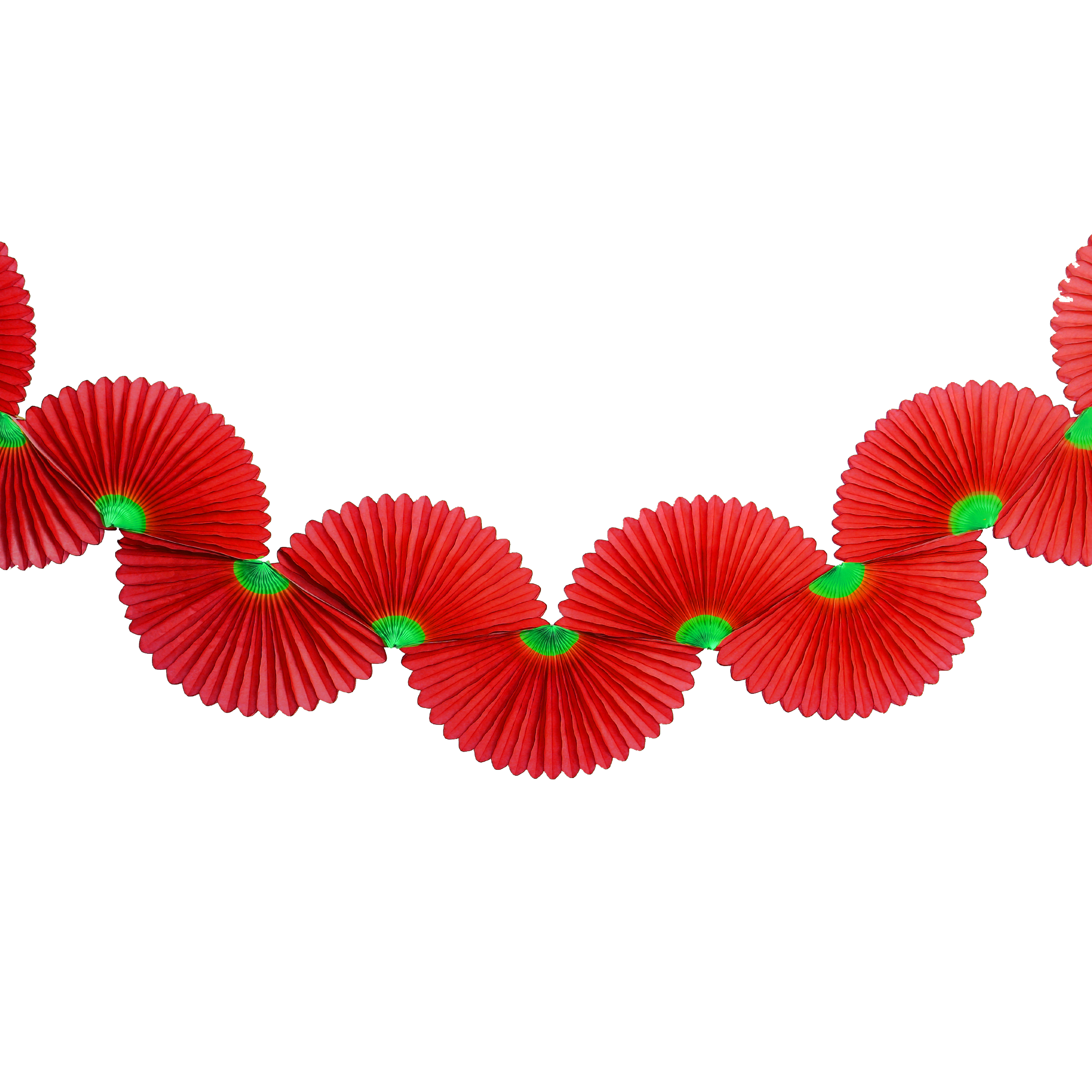 Two-Tone Fan Garland 1.75m, Red & Green