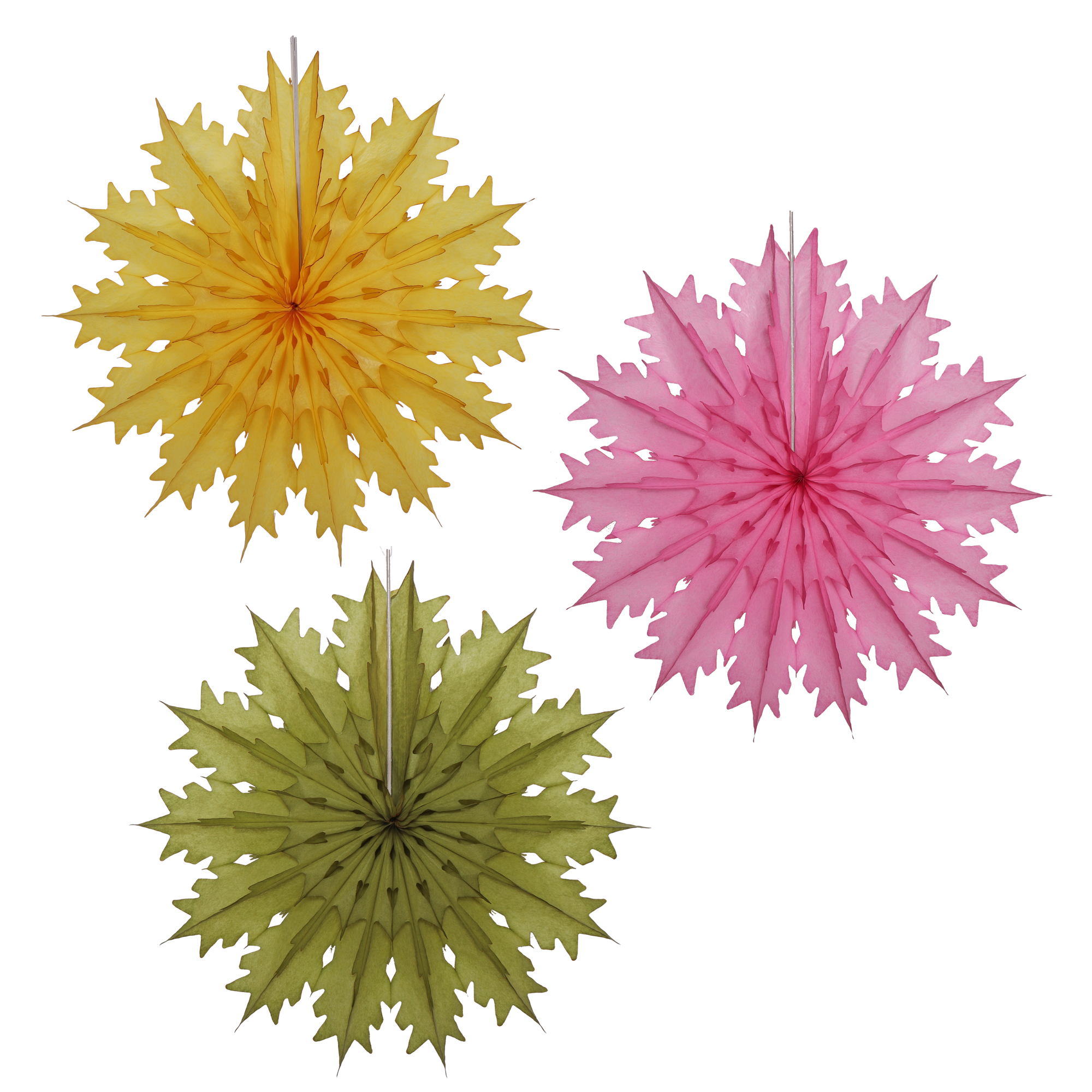 Snowflake Fan 45cm, Festive Set of 3
