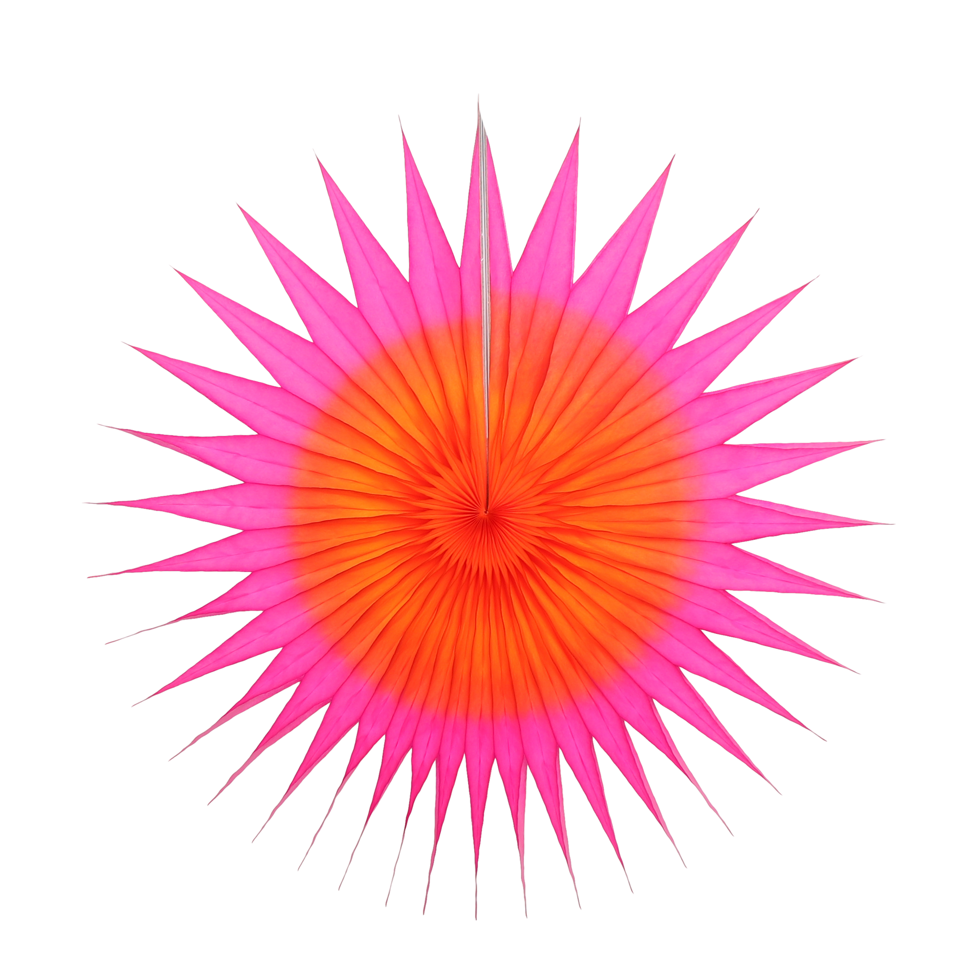 Pointed Two-Tone Fan 40cm, Fuchsia & Tangerine