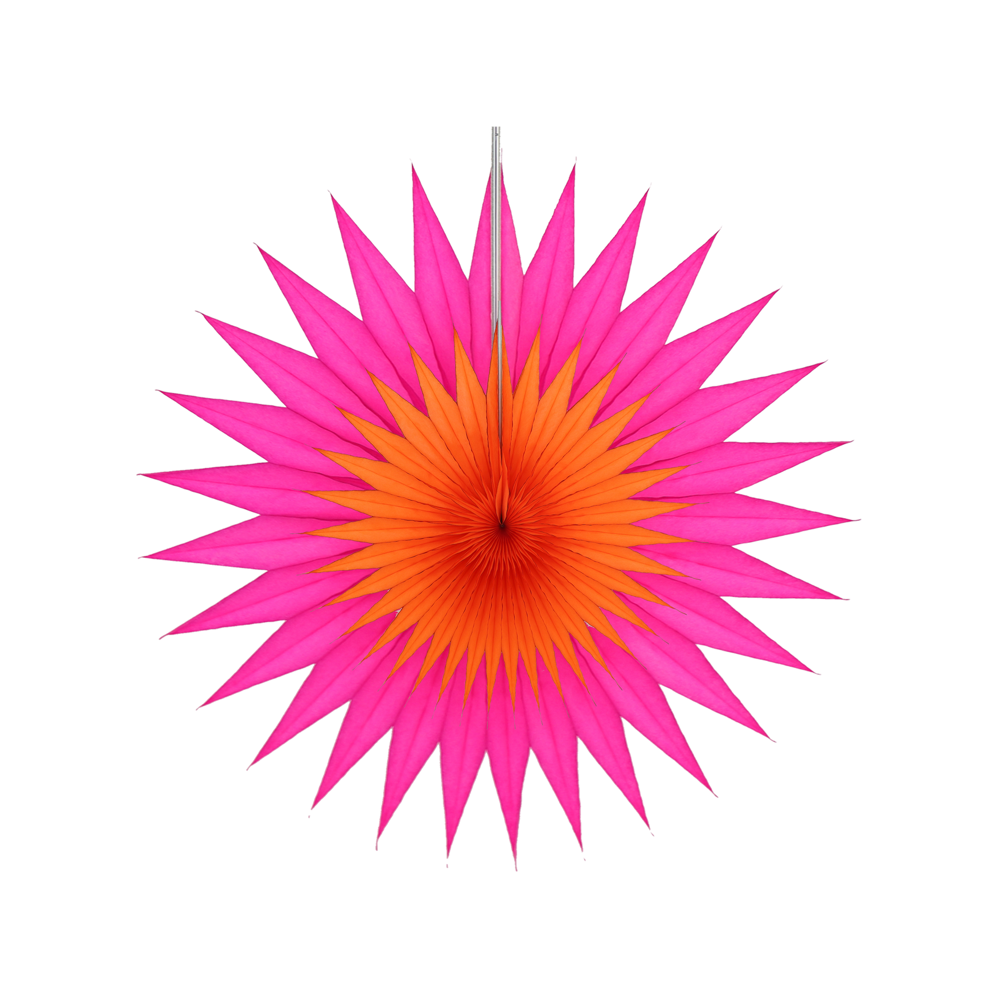 Pointed Duo Fan 30cm, Pink & Orange