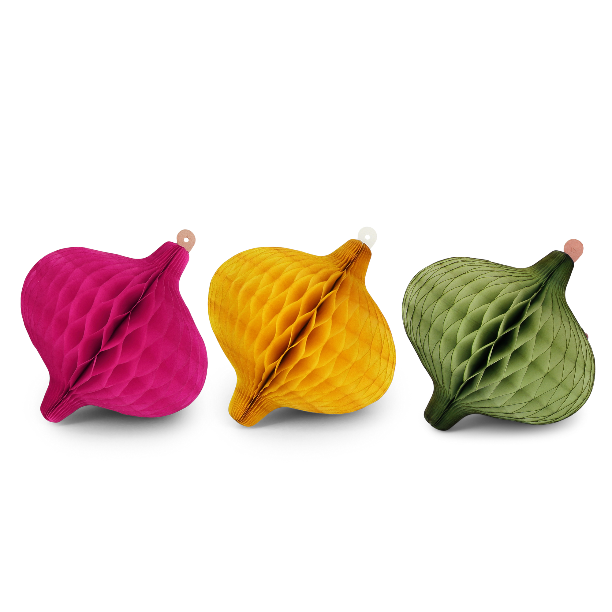 Honeycomb Onion 12cm Festive Set of 3