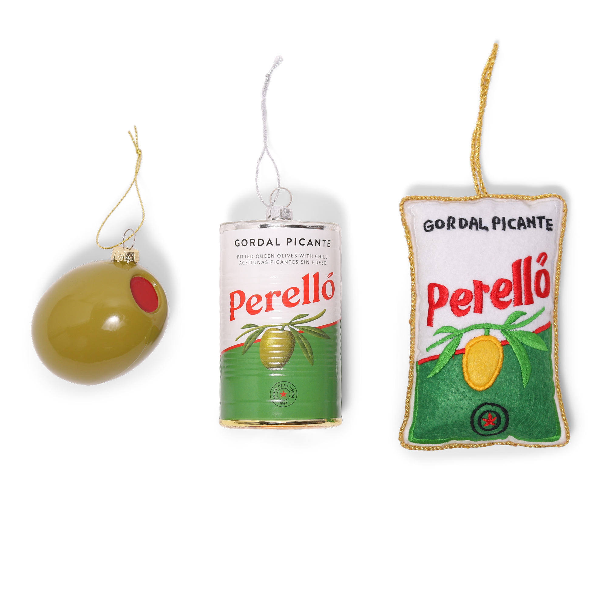 Perelló Olives Embroidered Decoration, 10cm