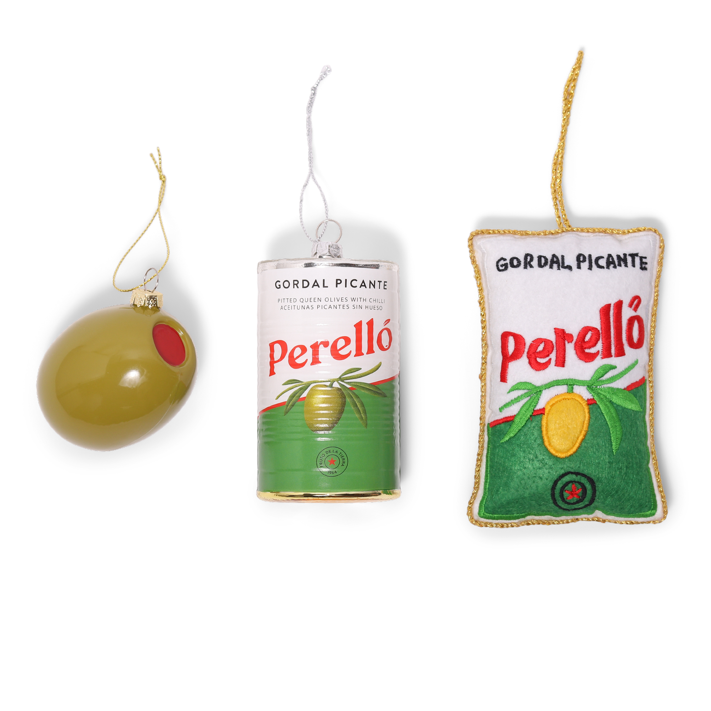 Perelló Olives Embroidered Decoration, 10cm