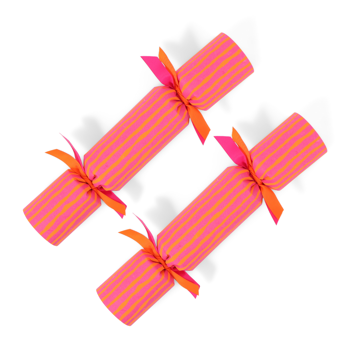 Pink & Orange Stripe Cracker Pair