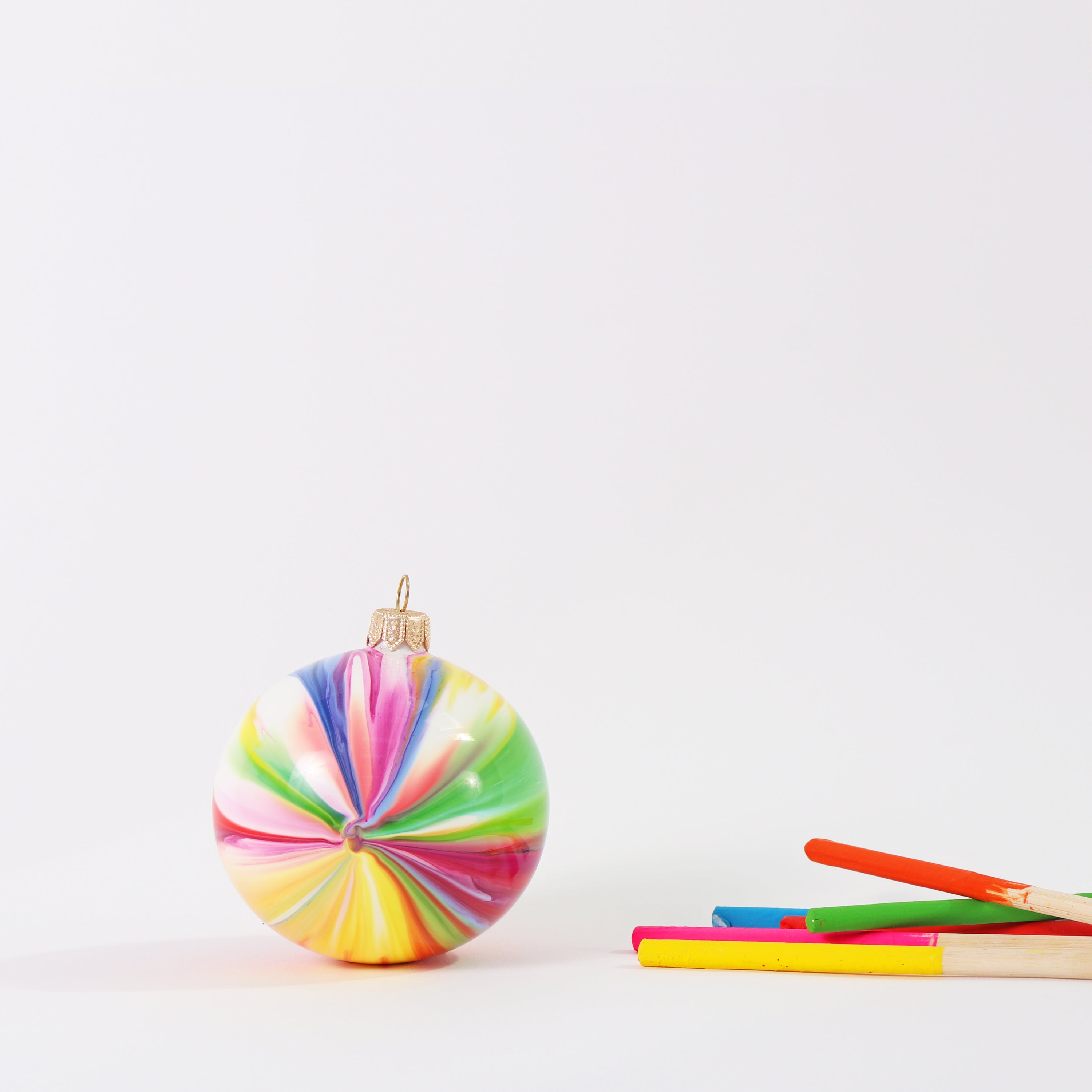 Marble Rainbow Effect Bauble, 8cm