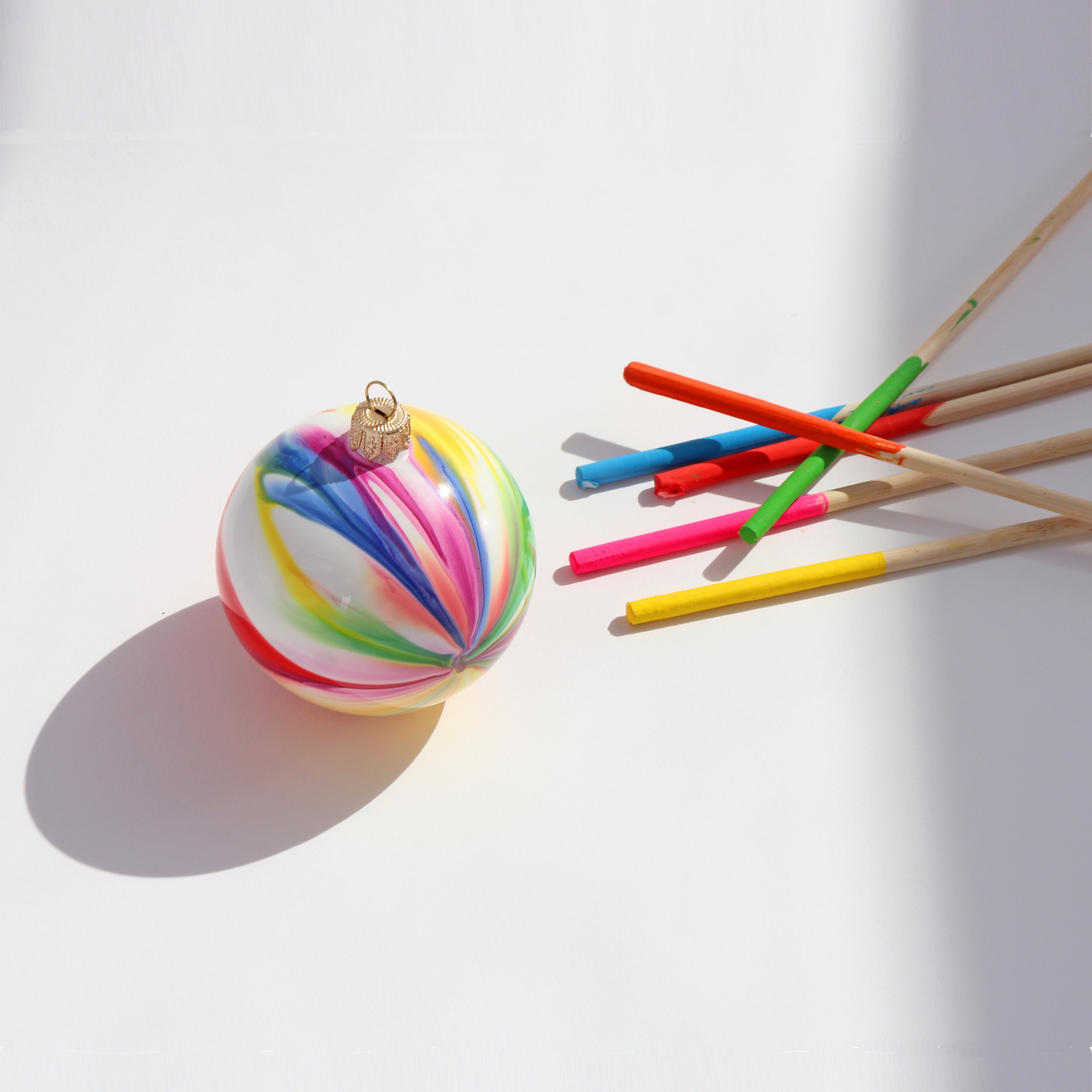Marble Rainbow Effect Bauble, 8cm