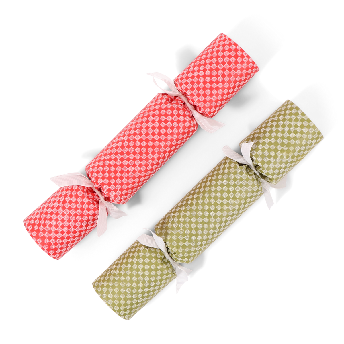 Red & Green Checkerboard Cracker Pair