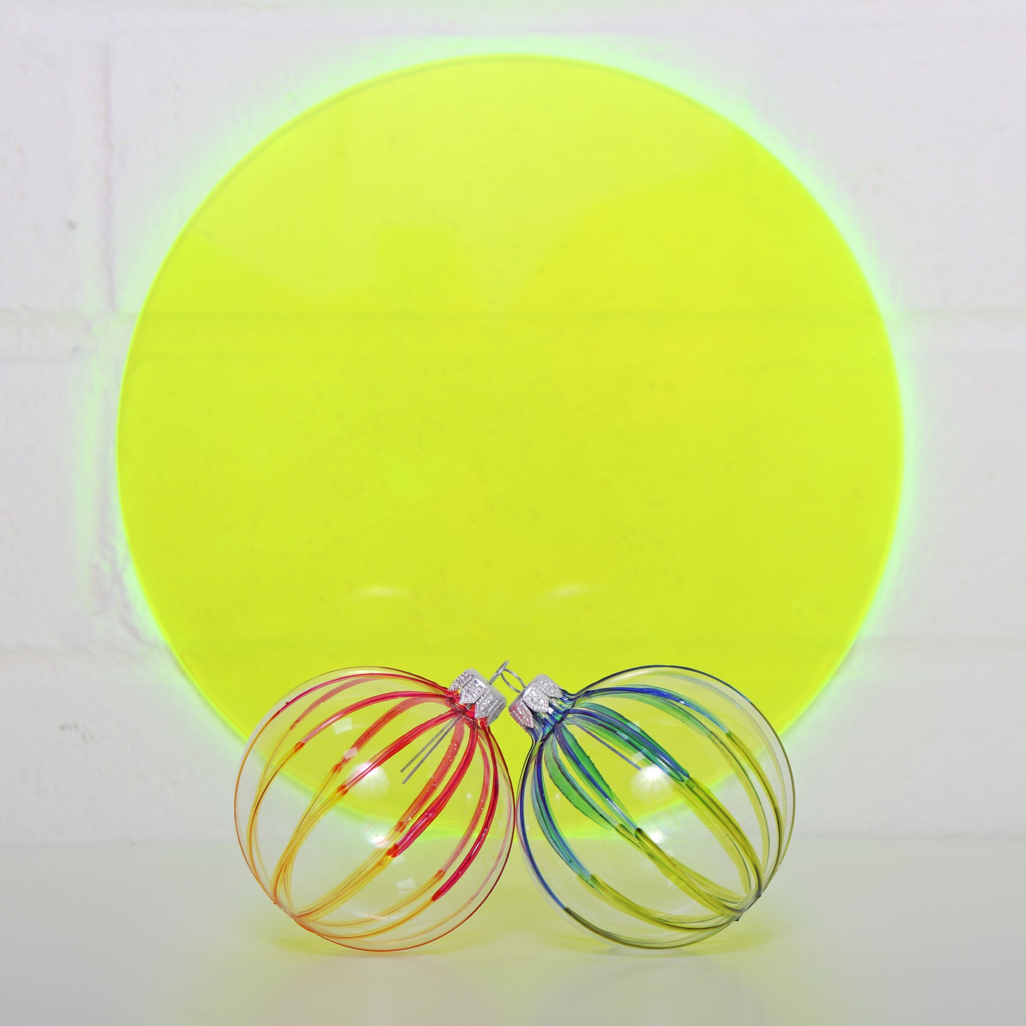 Stripe Pink & Orange Bauble, 8cm