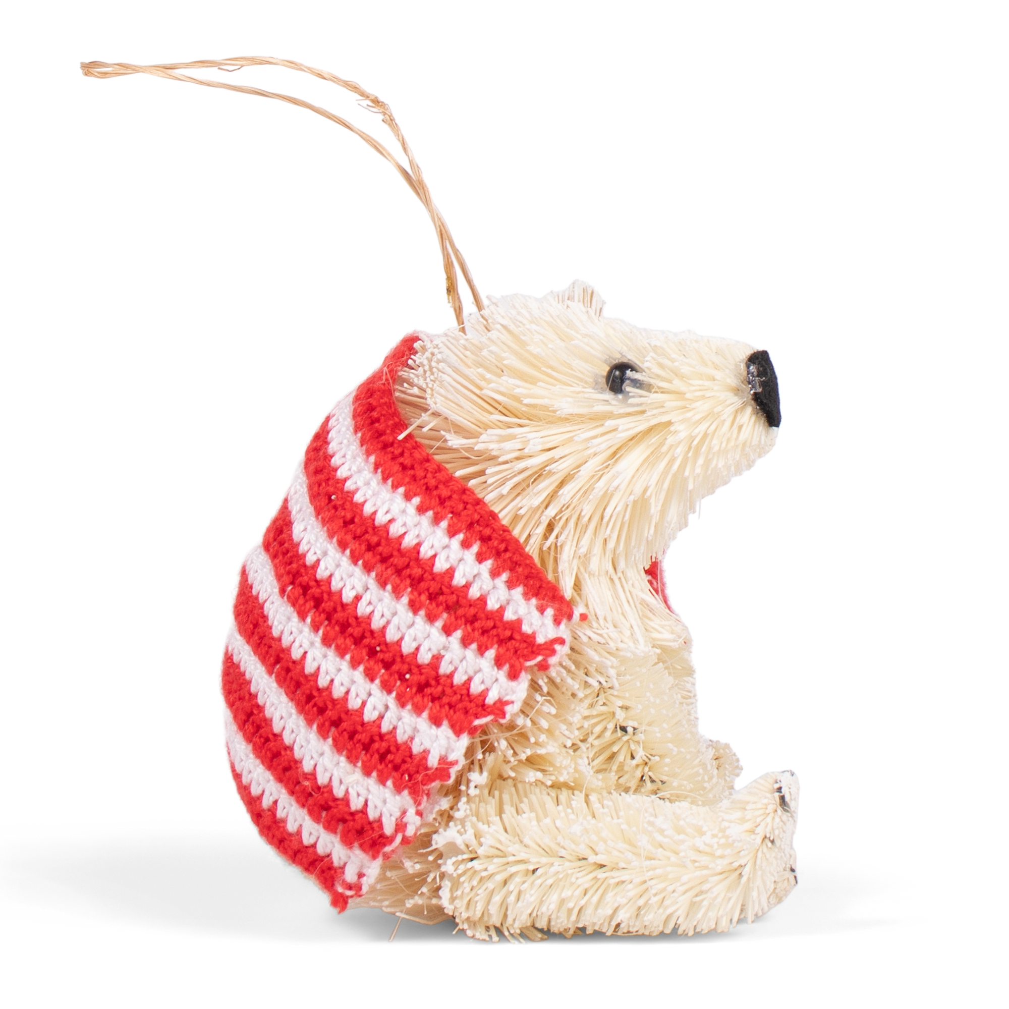 Bristle Polar Bear With Blanket Decoration, 10cm
