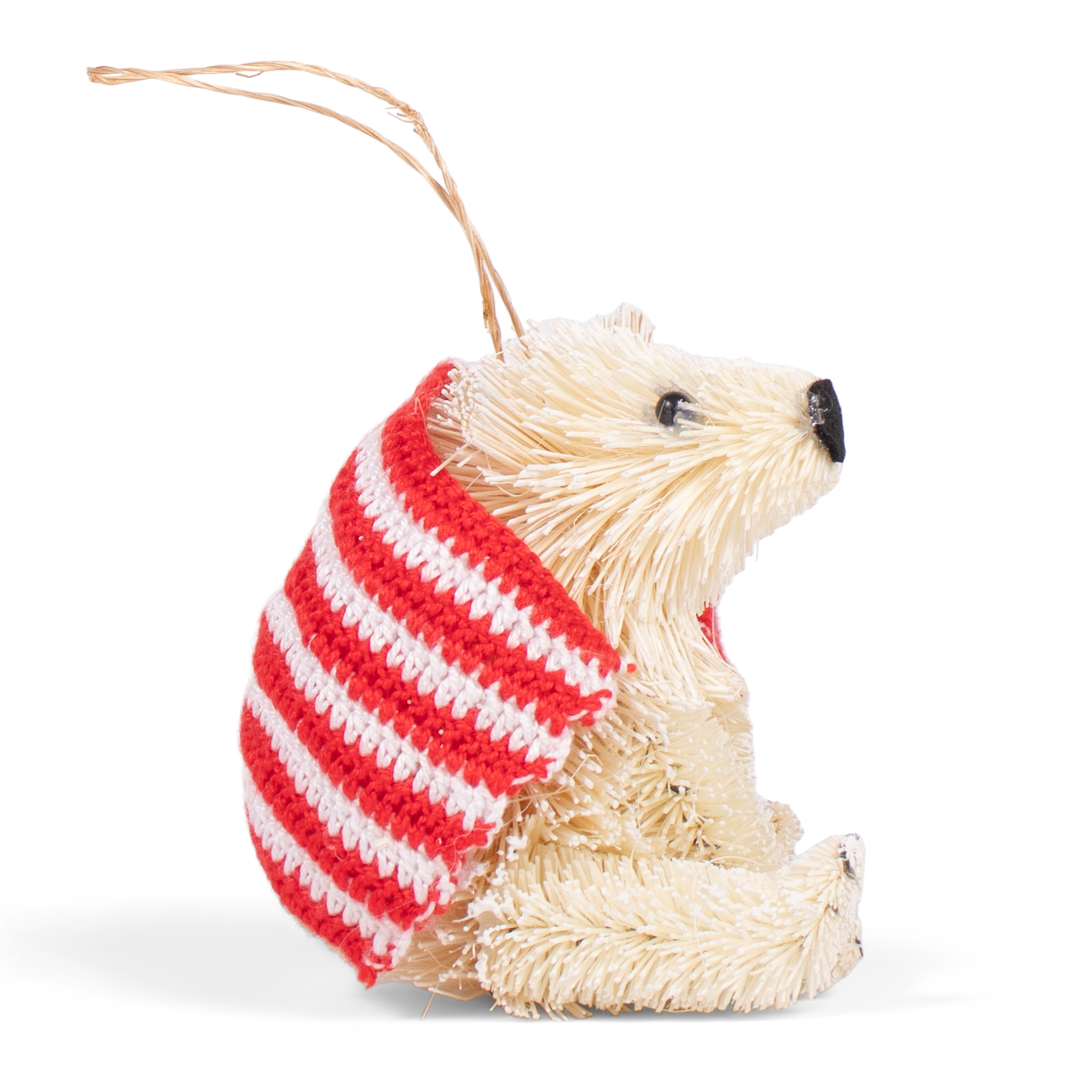 Bristle Polar Bear With Blanket Decoration, 10cm