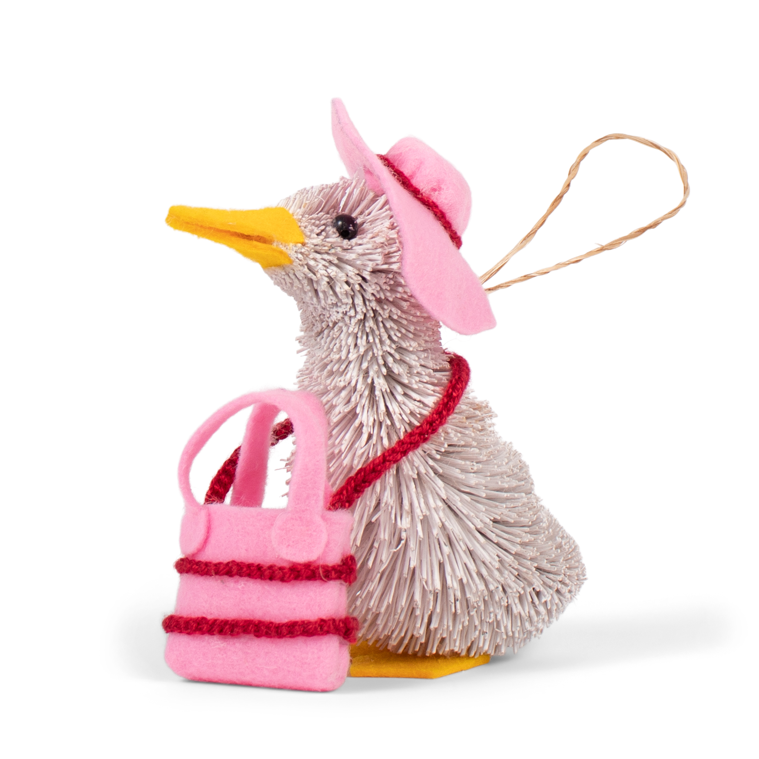 Bristle Duck Decoration, 10cm