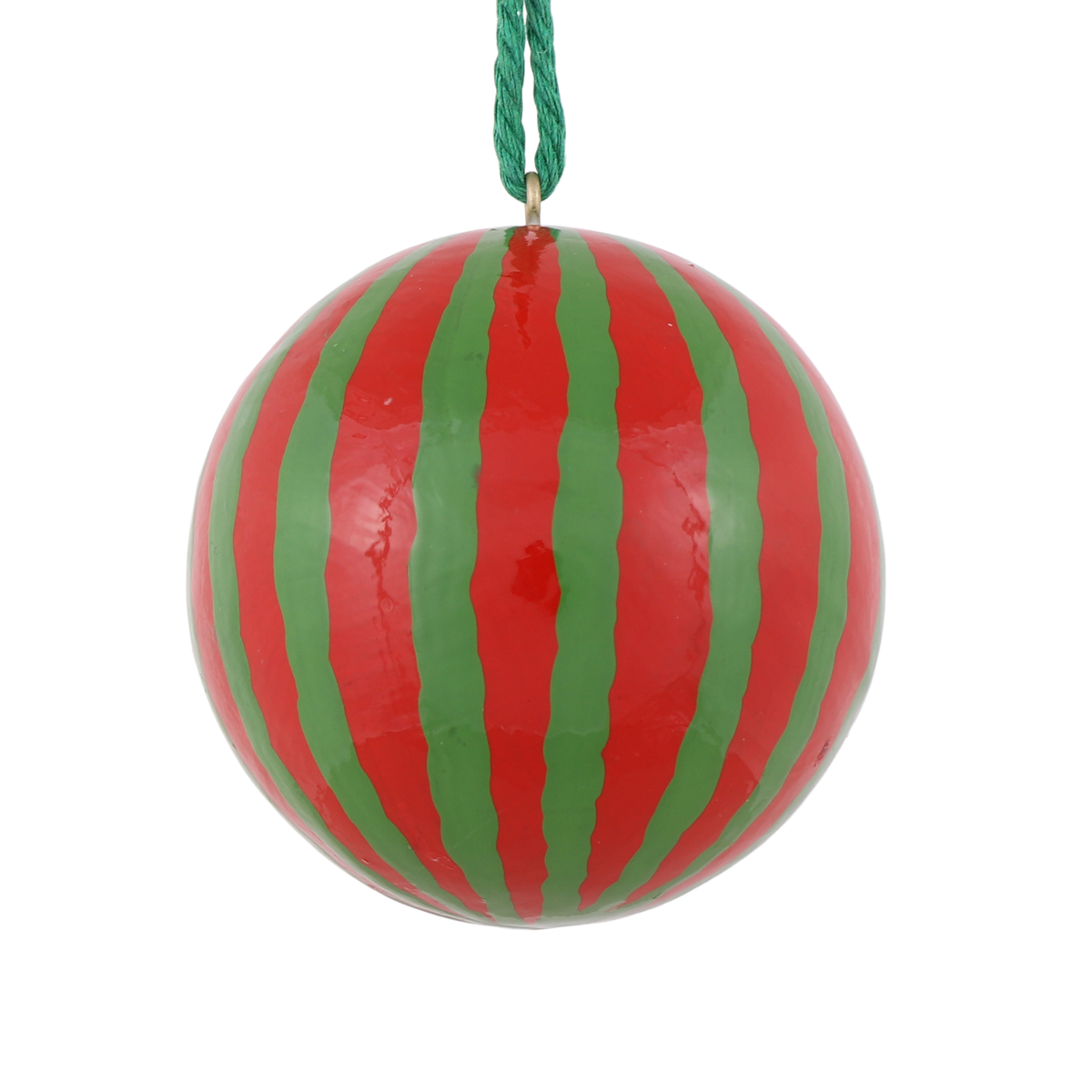 Stripe Papier Mache Bauble