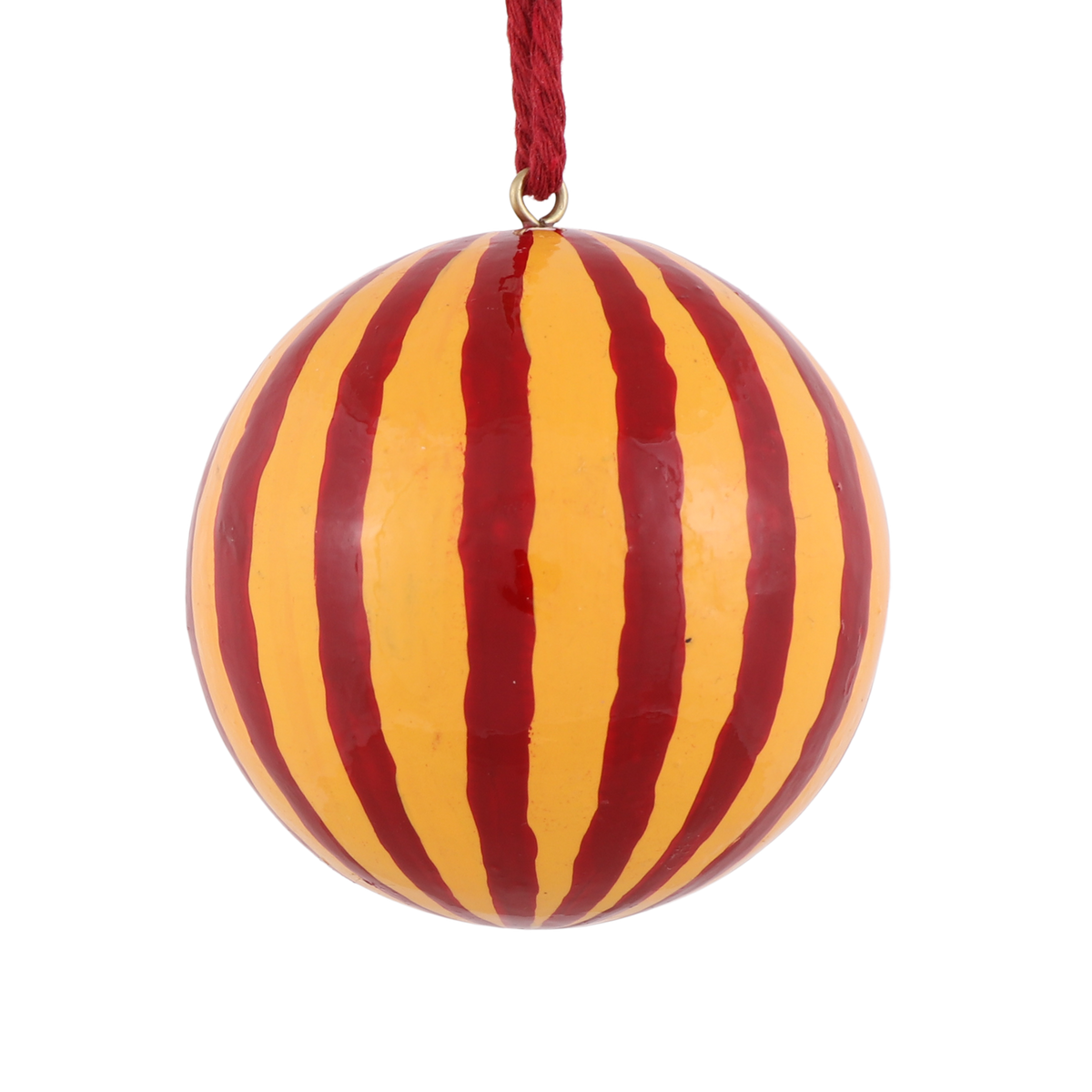 Stripe Papier Mache Bauble