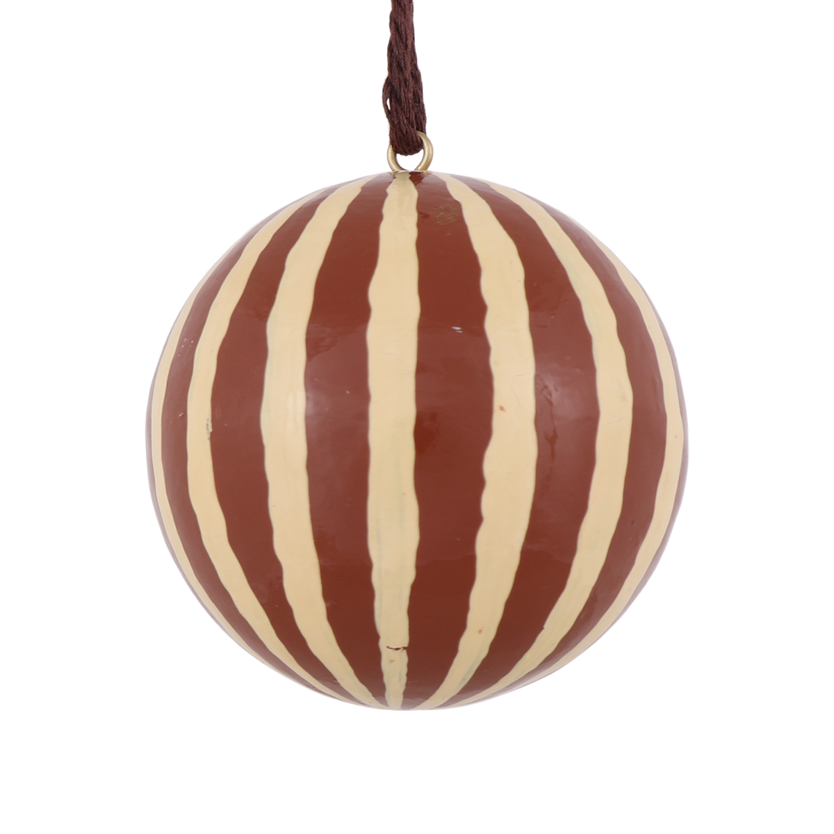 Stripe Papier Mache Bauble