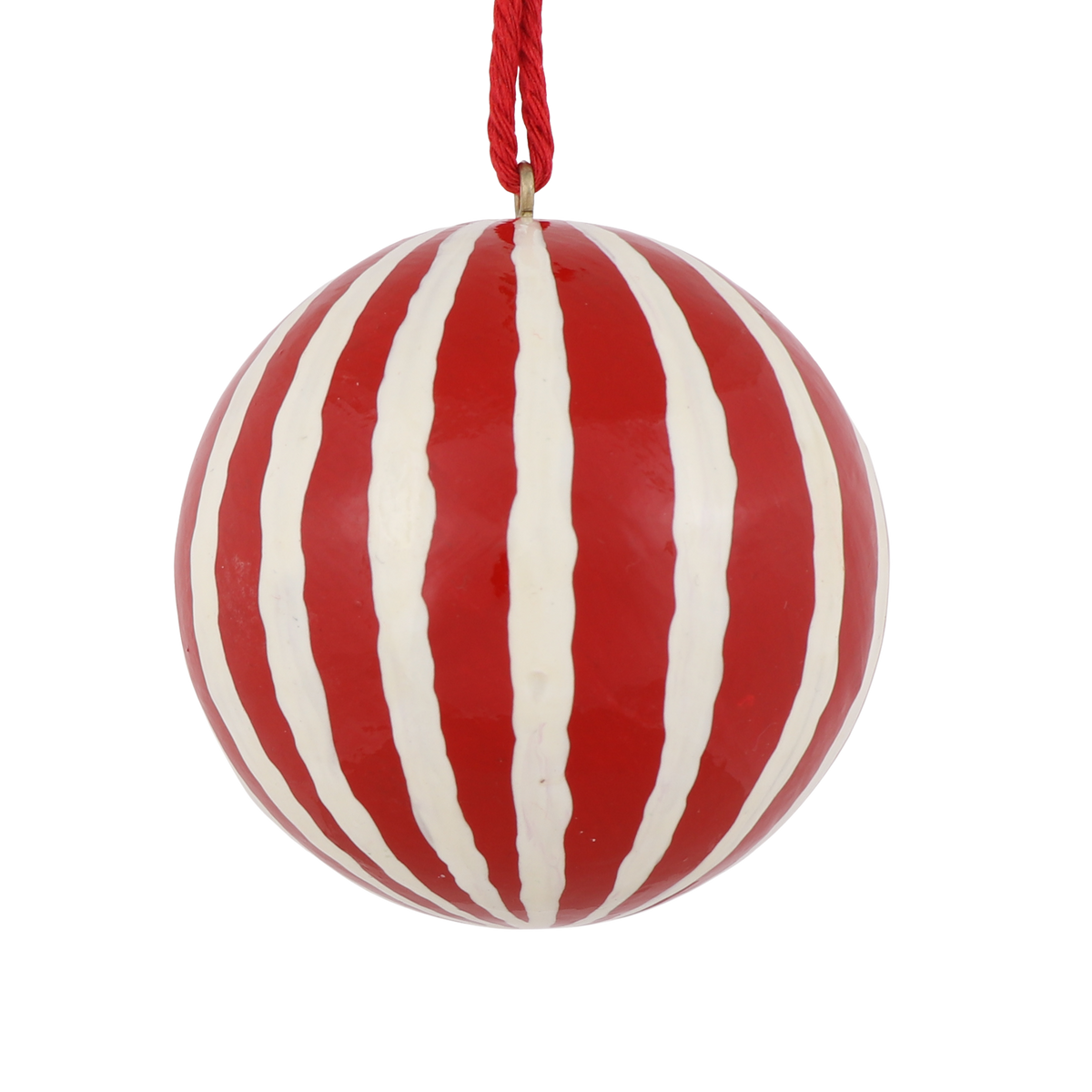 Stripe Papier Mache Bauble