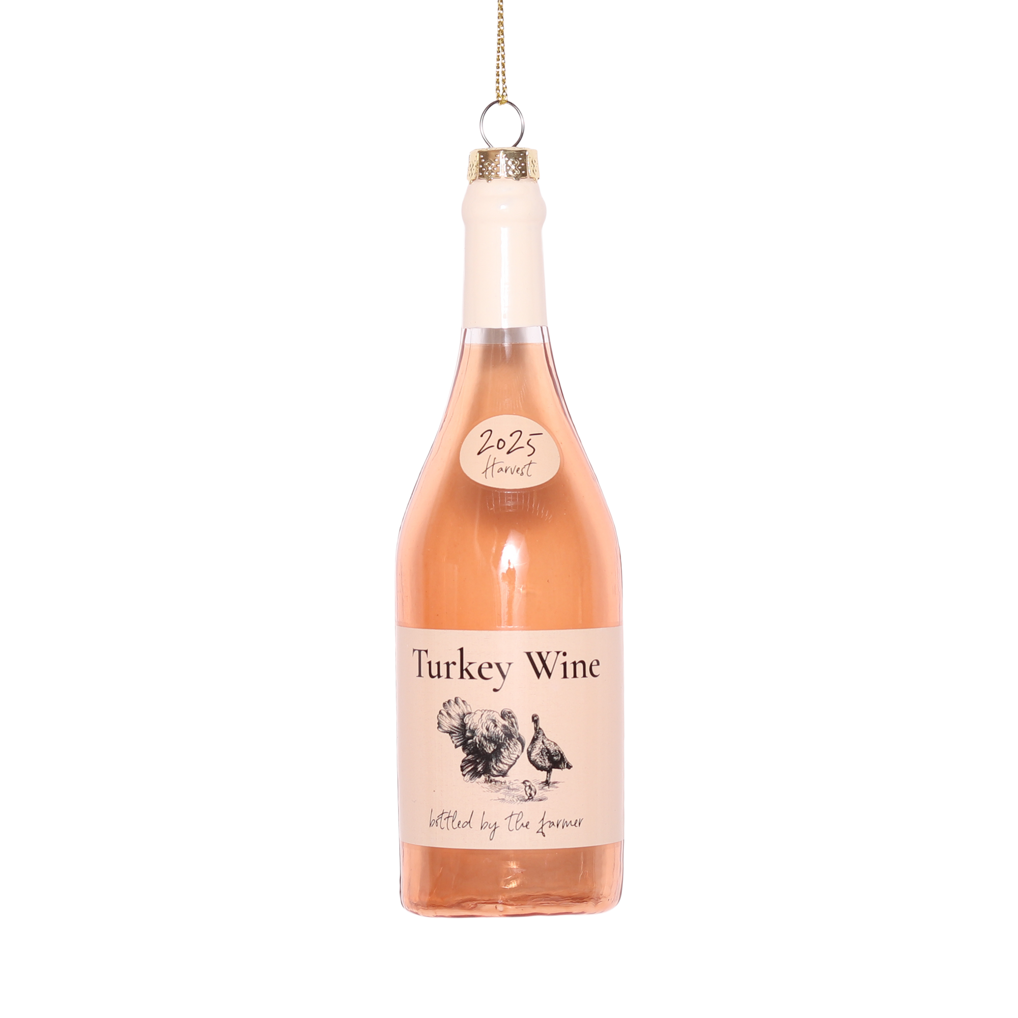 Turkey Wine Glass Decoration, 13cm