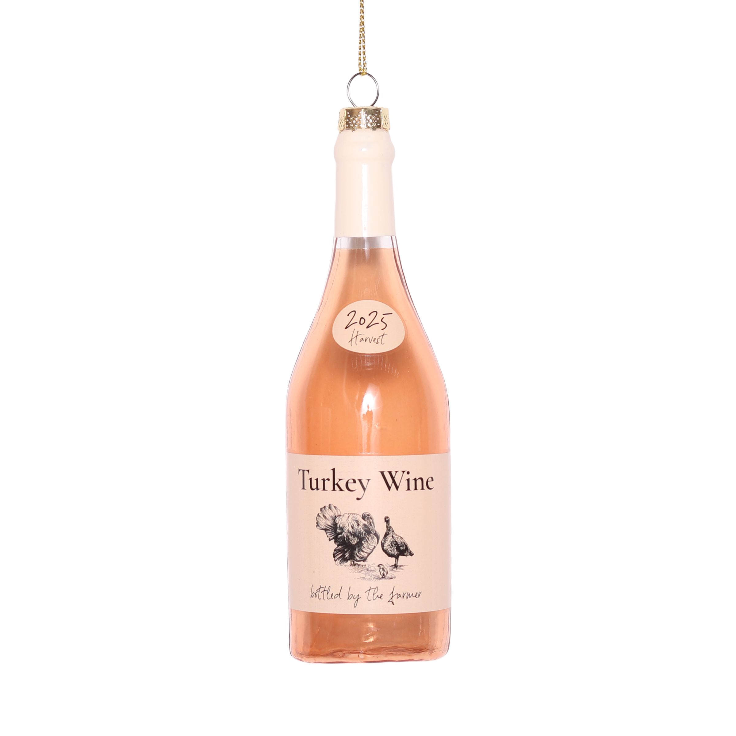 Turkey Wine Glass Decoration, 13cm