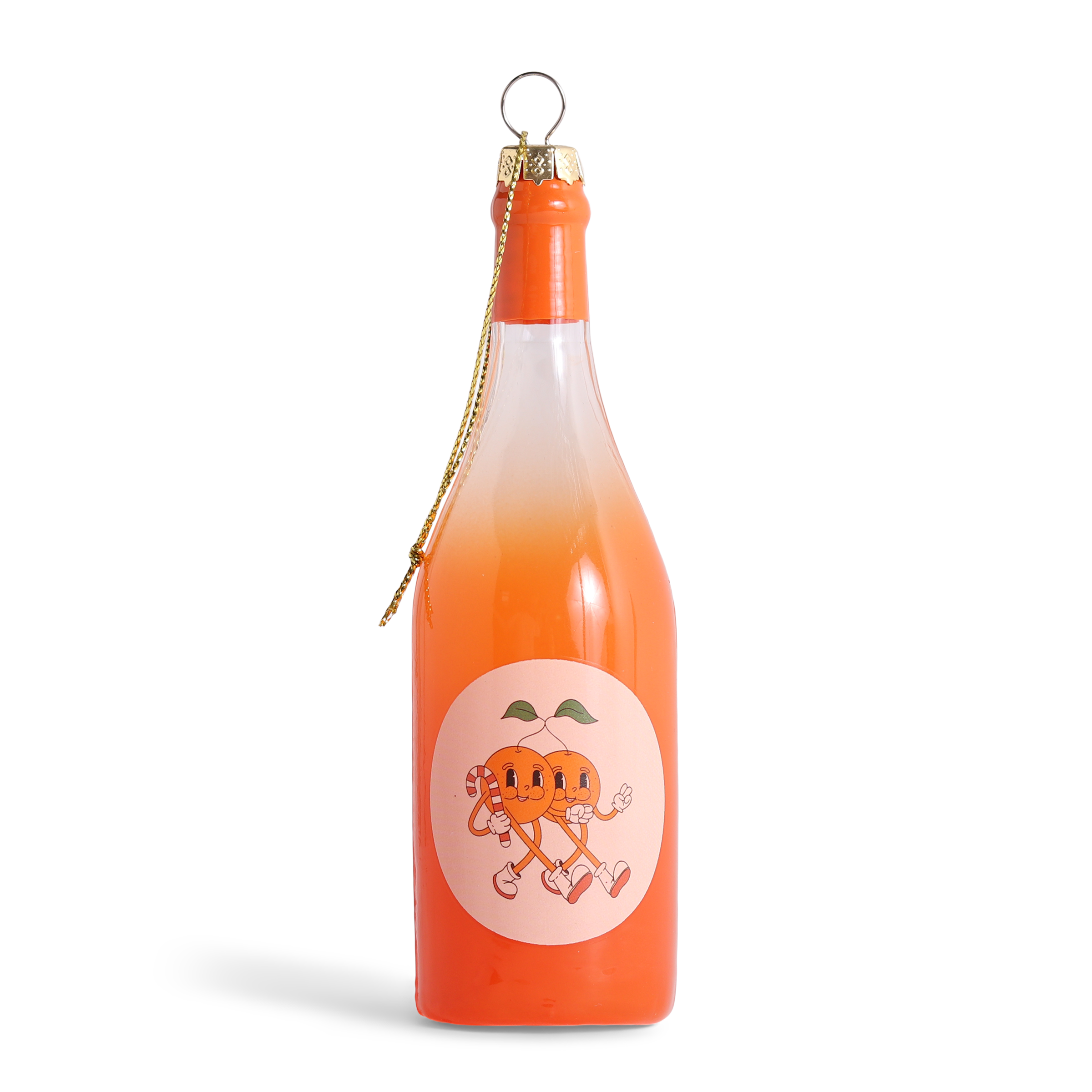 Orange Wine Glass Decoration, 13cm