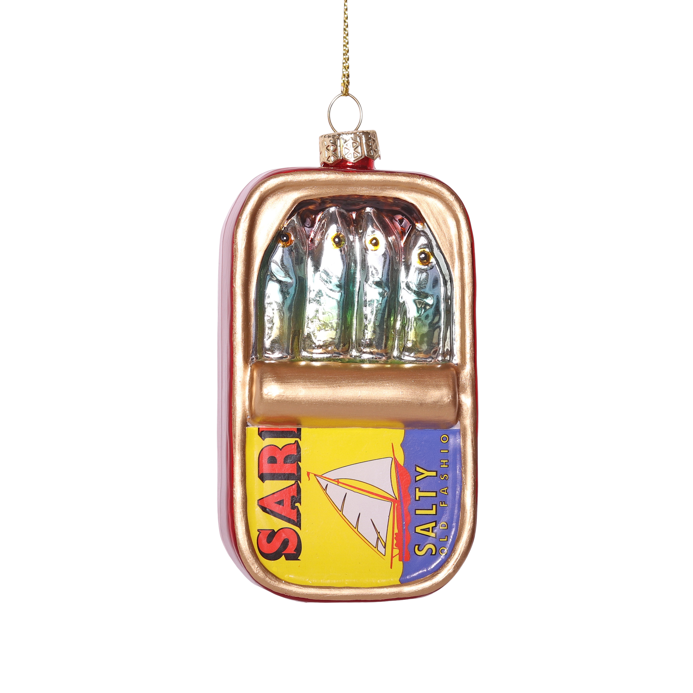 Sardine Can Glass Decoration, 9cm
