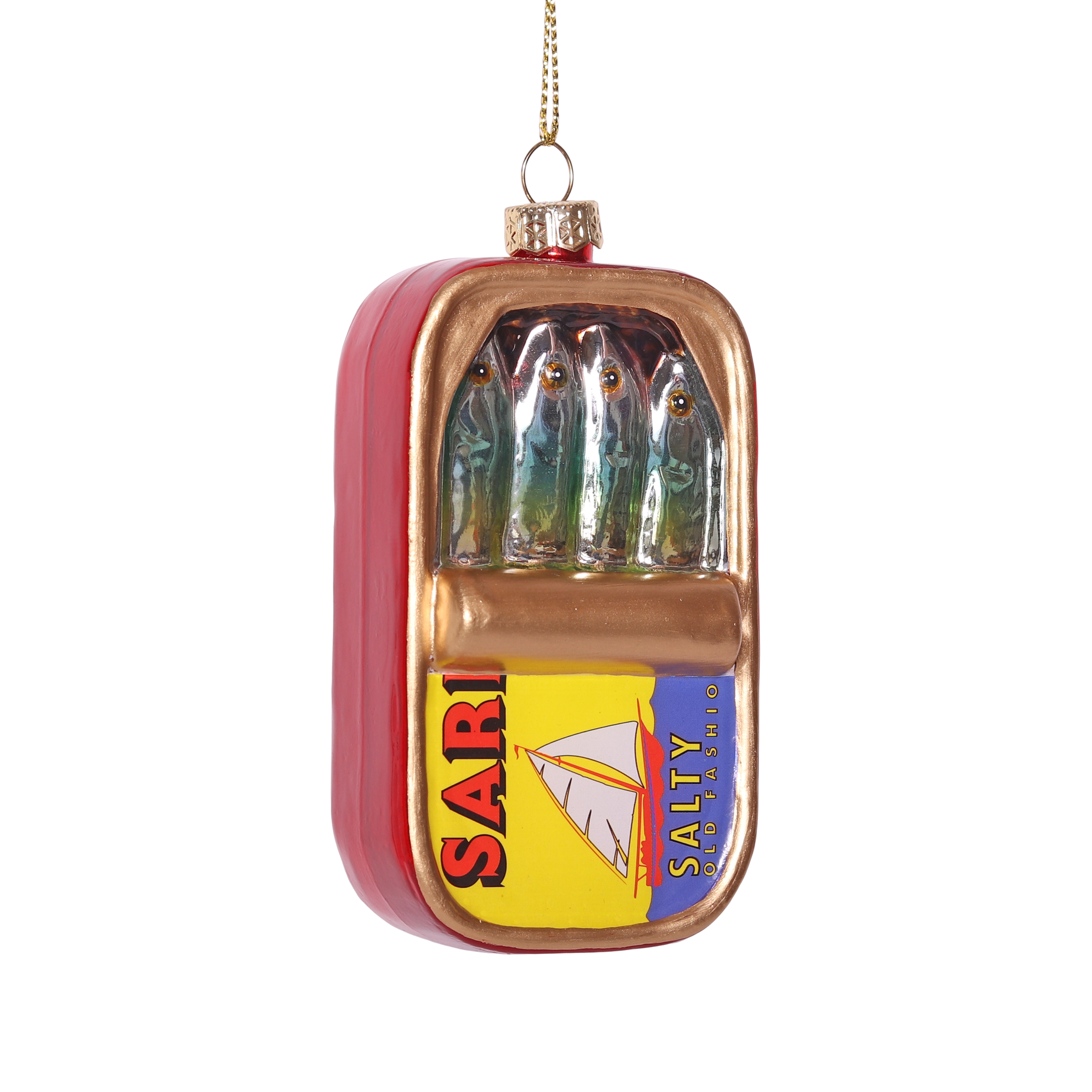 Sardine Can Glass Decoration, 9cm
