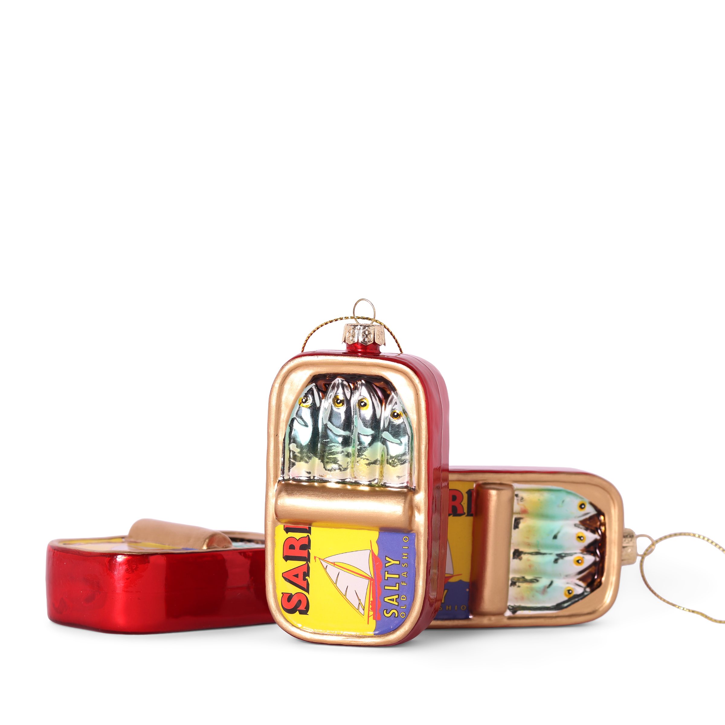 Sardine Can Glass Decoration, 9cm